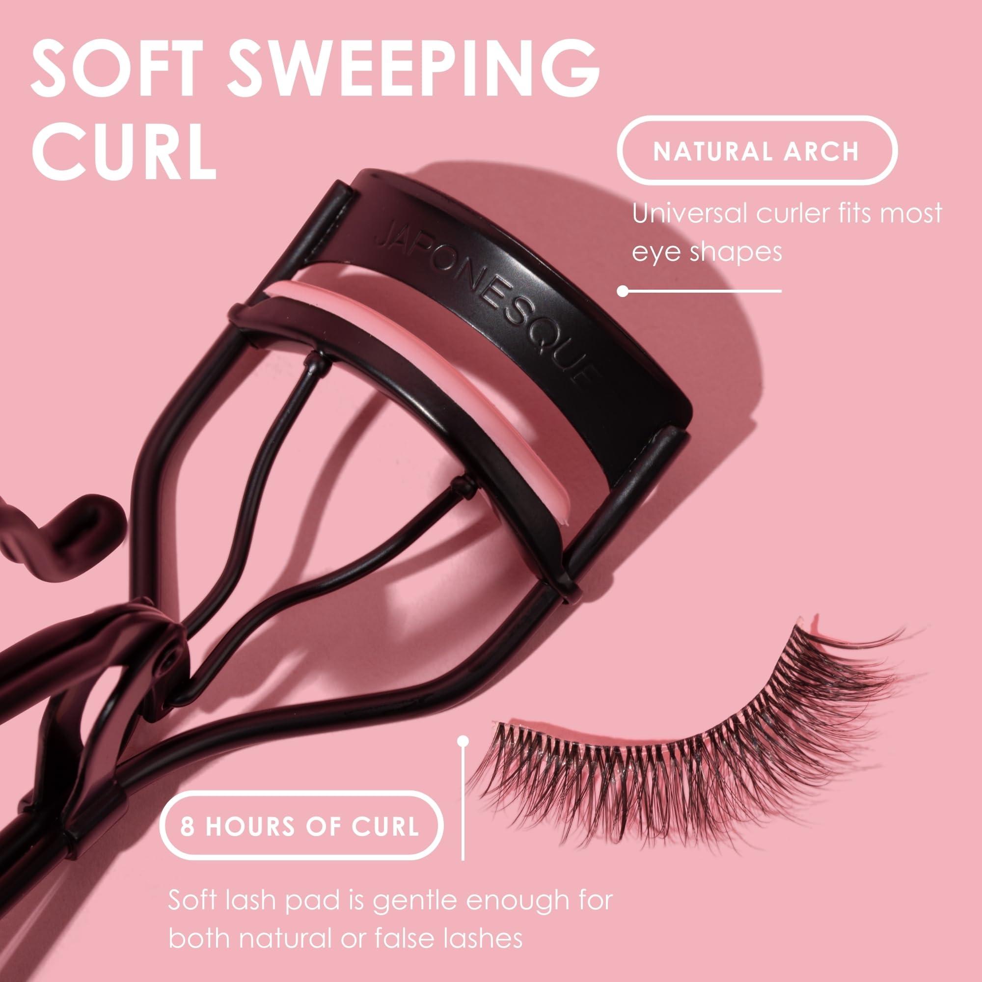 JAPONESQUE JAPONESQUE Professional Volumizing Lash Curler for Natural & False Lashes on Most Eye Shapes and Large Eyes, 1 Refill Pad, Holds Curl up to 8 Hours