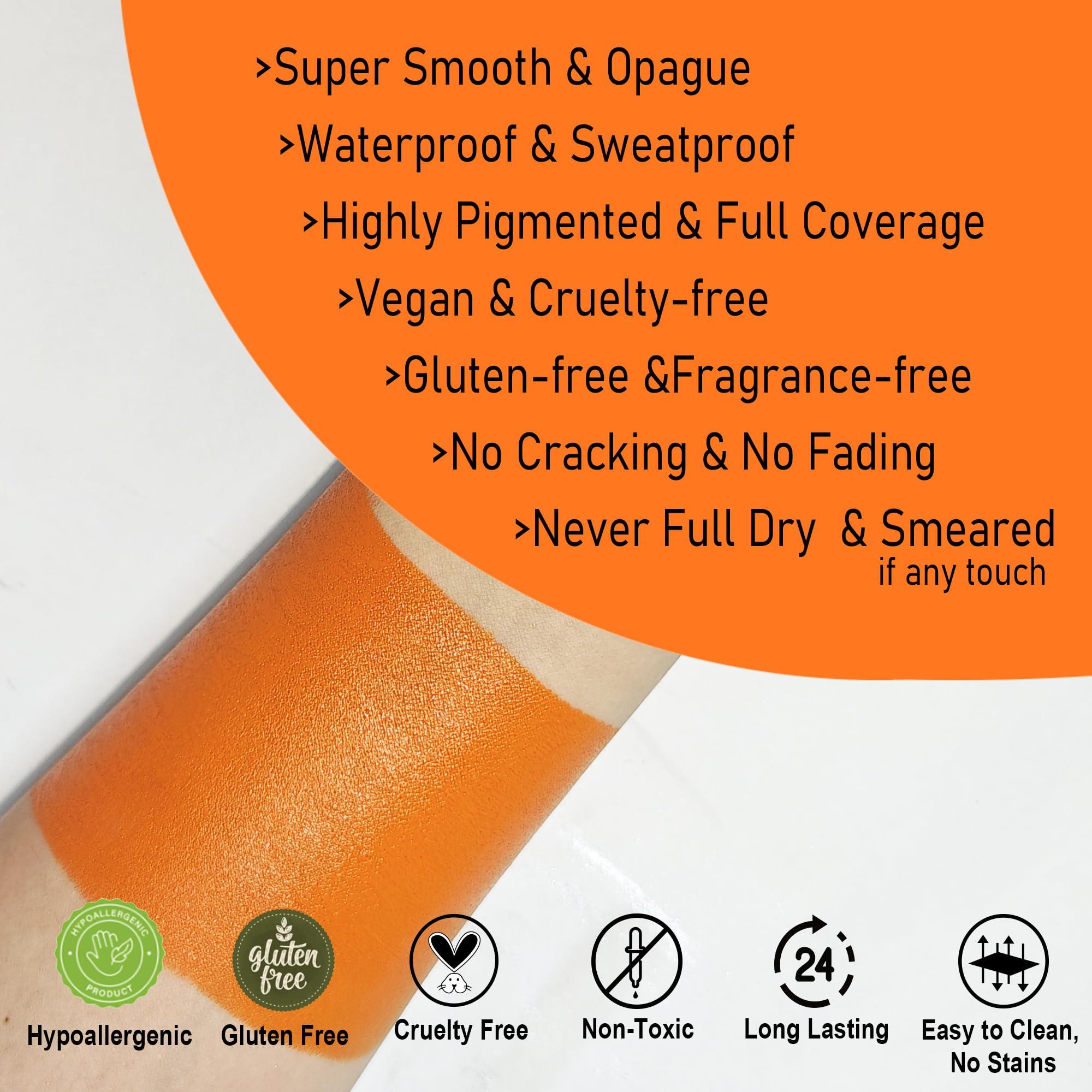 CCbeauty CCBeauty Orange Eye Black Baseball, Face Body Paint Stick Oil, EyeBlack Colors for Sports Softball Football, Hypoallergenic Kids Face Painting Kit for Halloween Stage Cosplay Costume Party