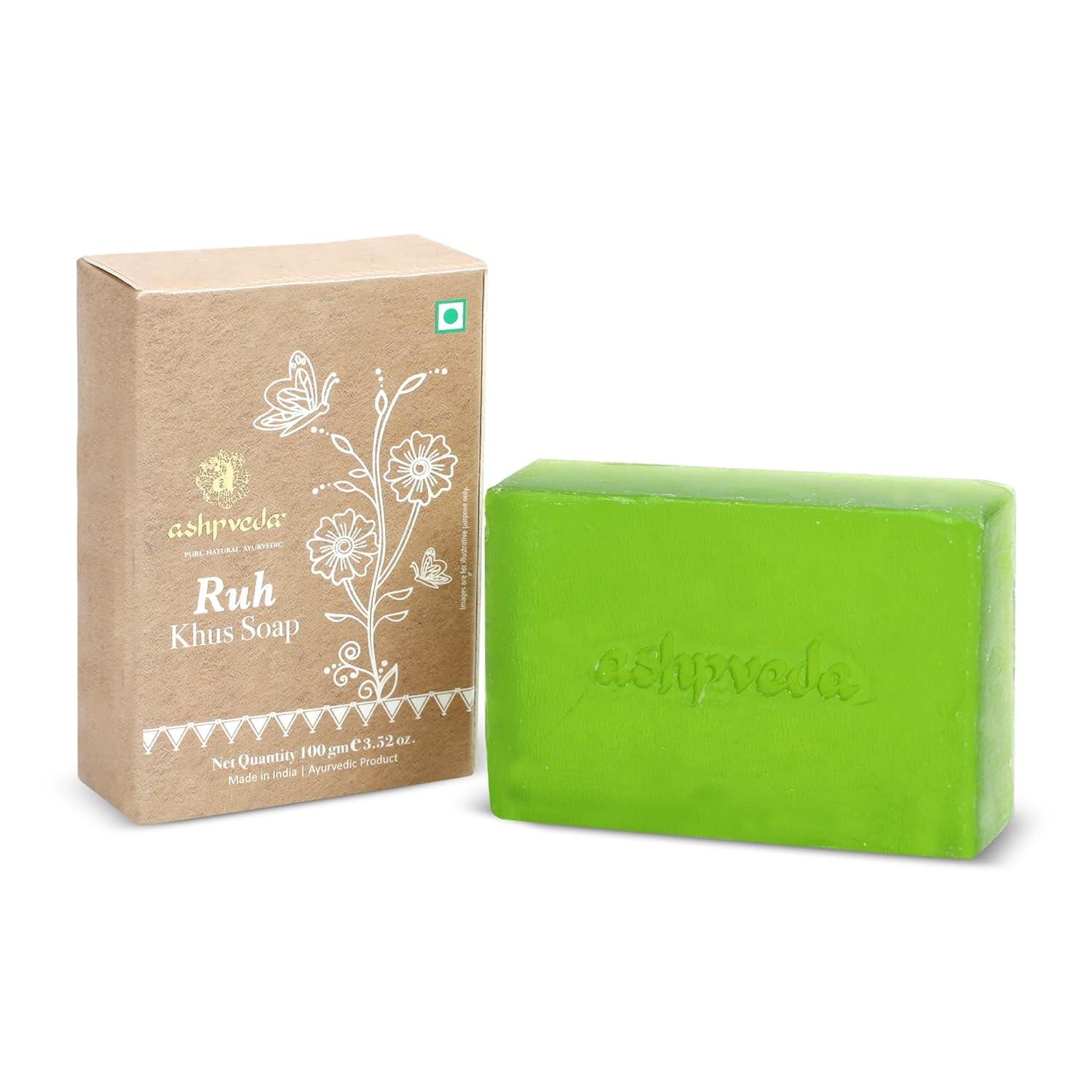 DHAMELIYA Generic Ayurvedic Khus & Aloevera Bath Soap Herbal Cleanser, Gentle Skin Care, Natural Scent, Nourishing Bathing Bar for Skin Refreshment and Rejuvenation (100gm).