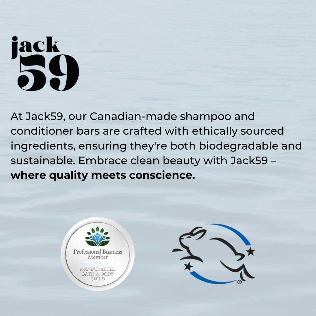 Jack59 Jack59 Solid Shampoo Bars for Thick Curly Hair, Soap Bar with Orange and Bergamot Essential Oils pH Balanced, Color Safe, Vegan Organic Shampoo Bar, Citrus Shine 3 oz