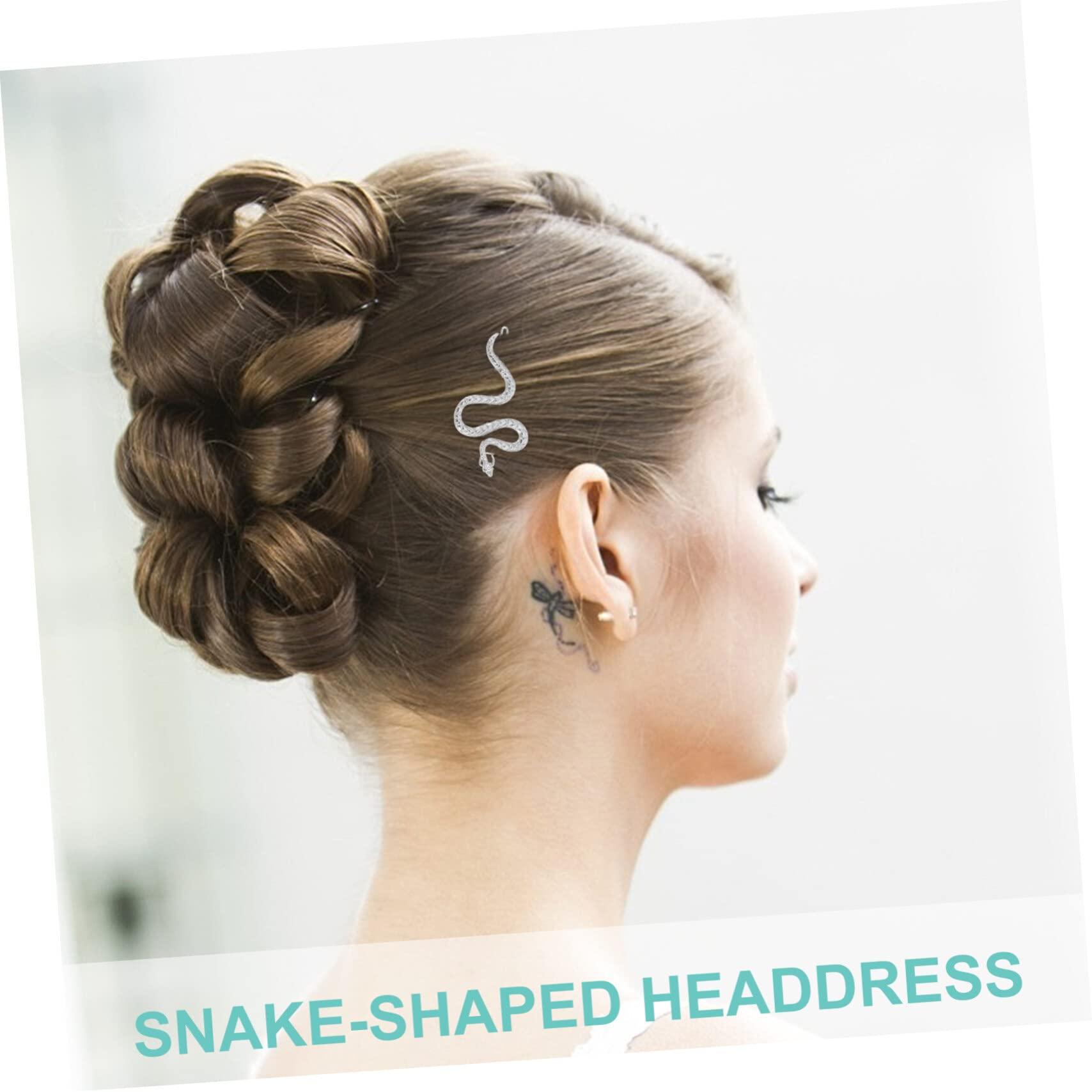 FRCOLOR FRCOLOR Snake Hair Clips 4pcs Snake Hairpin Wedding Hair Clips Metal Gold Snake Jewelry Geometric Hair Clips Snake Hair Barrettes Snake Pattern Hair Snap Clips Alloy Hair Trinket Banana Gift