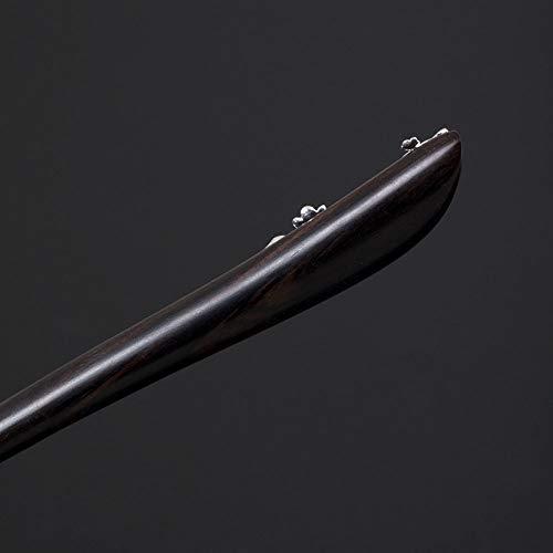 FANLIKIKI Chignon Pin Hair,Hair Sticks,Hair Chopsticks,S925 Silver Hair Sticks for Buns,Plum Bossom Hair Chopsticks Elegant Hair Pins Stick Chinese Classical Wooden Chopsticks