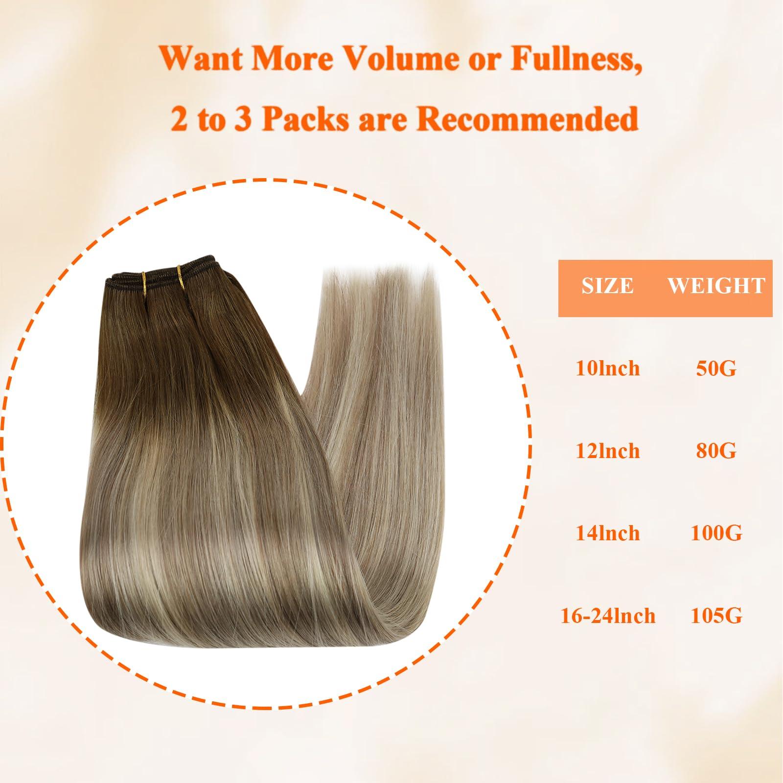 Full Shine Full Shine Sew In Hair Extensions Real Human Hair Weft Hair Extensions Human Hair Weft and Clip in Human Hair Extensions Remy Straight Balayage
