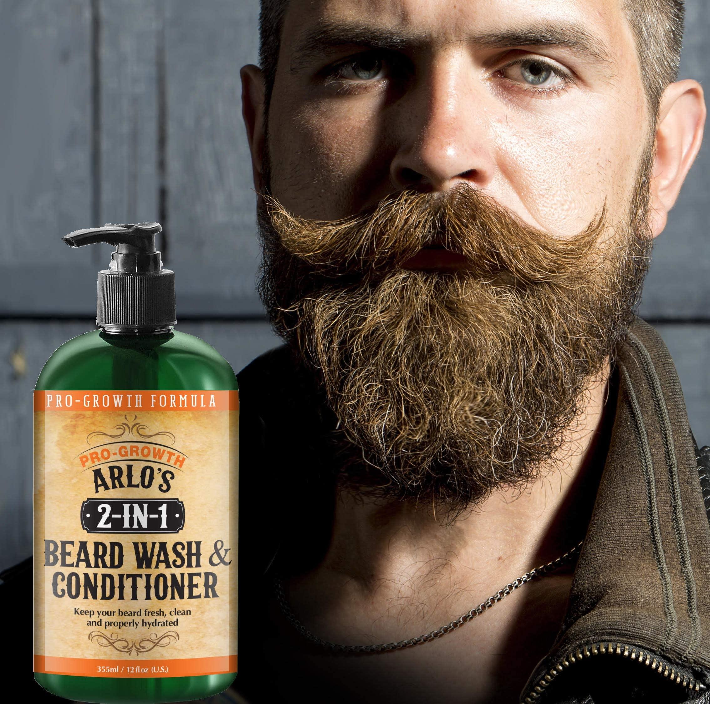 Arlo's Arlo\'s 2-in-1 Beard Wash and Conditioner 12 oz. with 4-PC Beard Oil Variety Pack