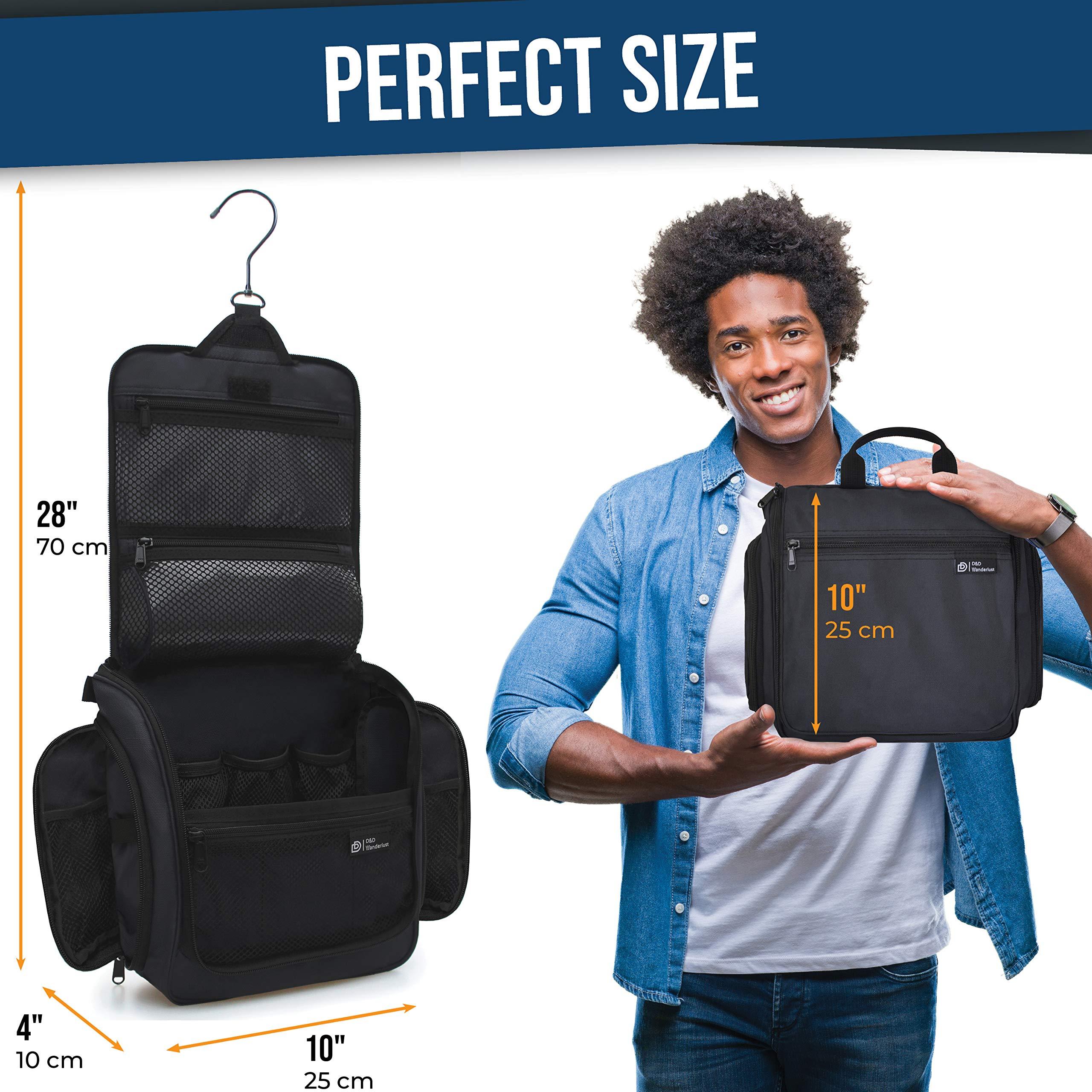 DD D&D Wanderlust D&D Hanging Travel Toiletry Bag for Men and Women  Large Cosmetics, Makeup and Toiletries Organizer Kit with 10 Compartments, YKK Zippers, XXL Metal Swivel Hook, Water-Resistant Nylon