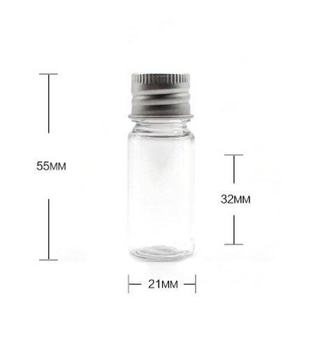 ASTRQLE 12Pcs 10ml/20ml Empty Refillable Clear Plastic Bottle with Aluminum Screw Cap Travel Small Container (10 ML)