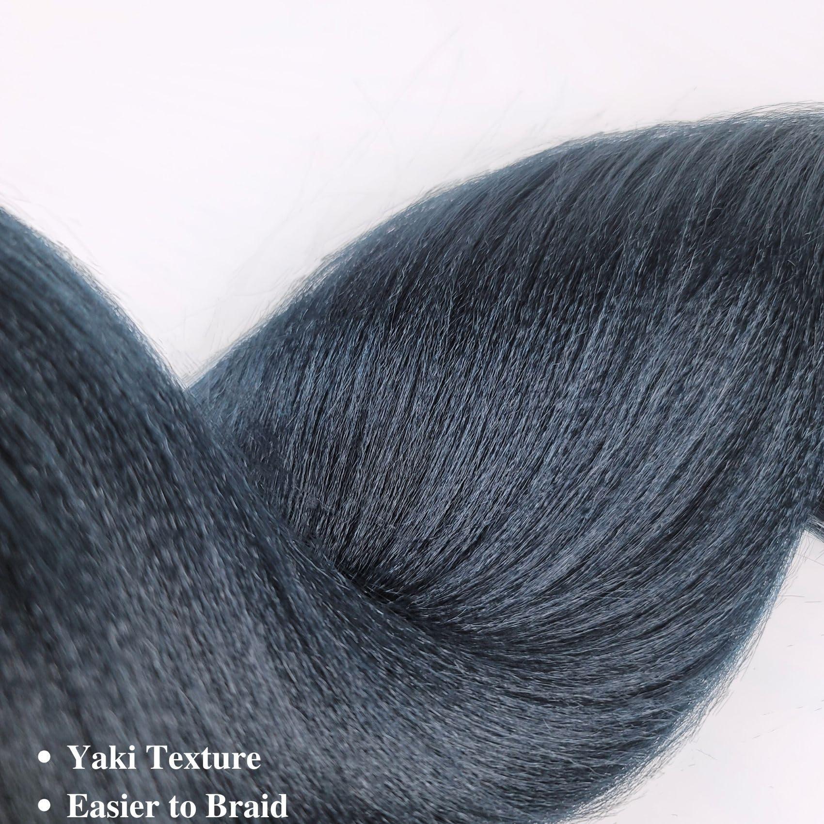 Gozill Navy Blue Braiding Hair Pre Stretched Prestretched Ez Braid Colored Braiding Hair Extensions Kids Box Braiding 26 inch