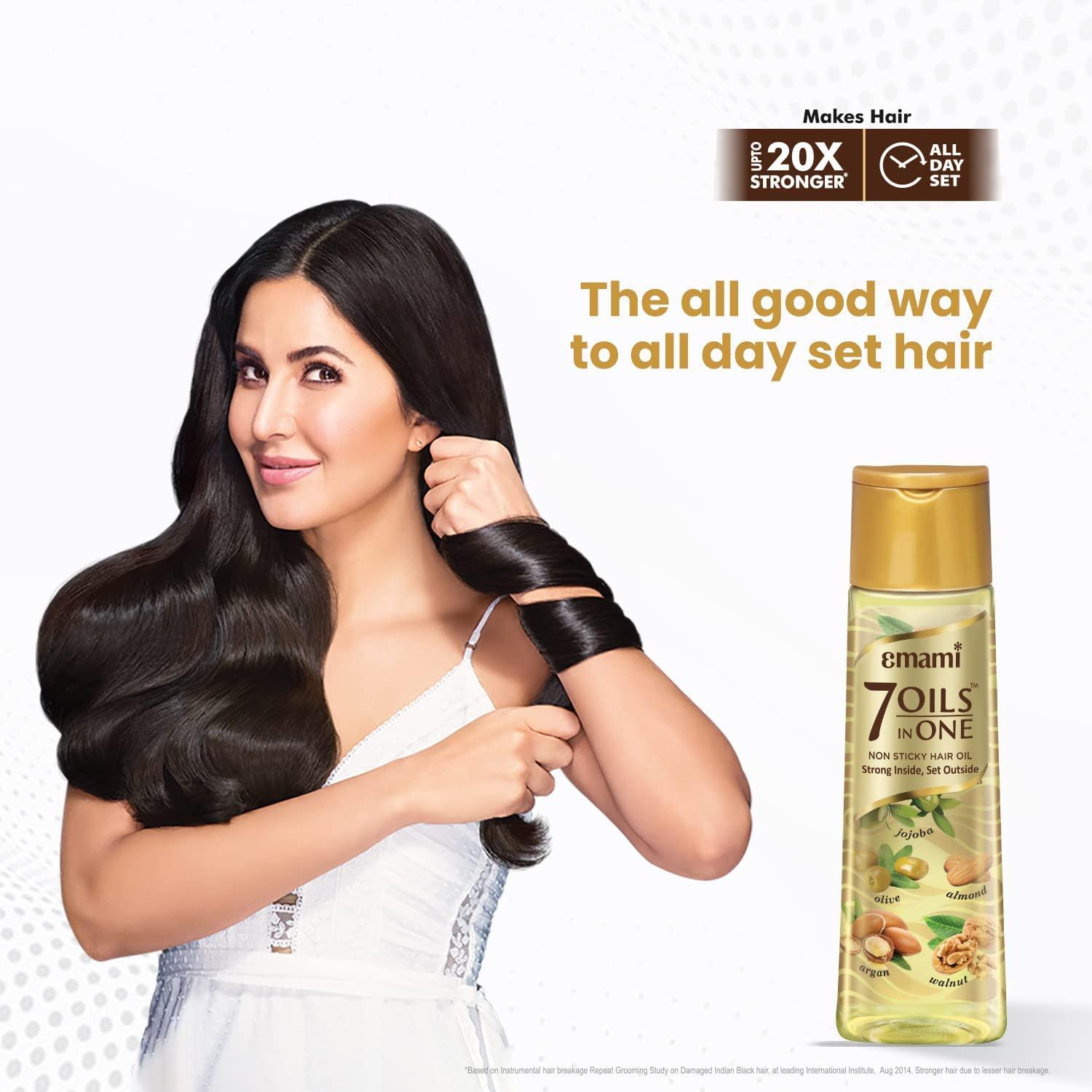 india 7 Oils In One Non Sticky and Non Greasy Hair Oil, Free of Sulphates, Parabens and Chemicals with Goodness of Almond Oil, Coconut Oil, Argan Oil and Amla Oil - 200ml
