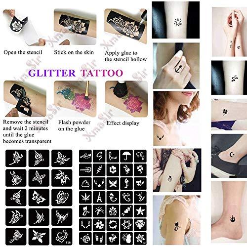 XMASIR Xmasir Henna Tattoo Stencils Kit Pack of 22 Sheets, Temporary Tattoo Templates Indian Arabian Tattoo Sticker for Hands Body Art