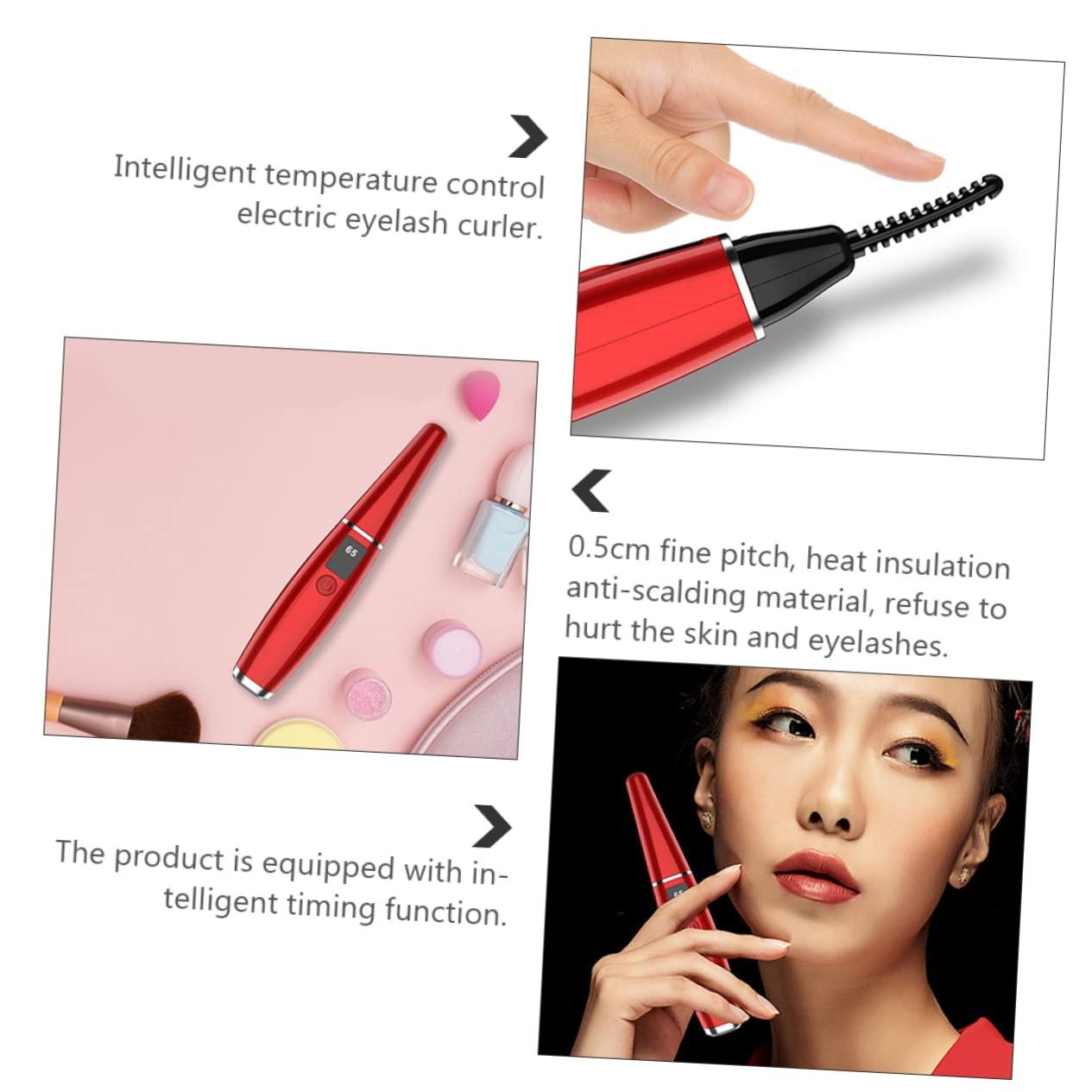 POPETPOP POPETPOP Eyelash Curler Heated Eye Lashes Curler USB Eye Lash Curlers Tools Eye Lash Curler Eyelash Beauty Tool Electric Eyelash Tool Makeup Tool Eyelash Styling Heated Curler Red Abs