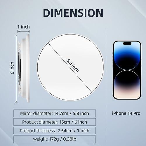 Suupvaor 6inch 30X Magnifying Mirror with Stand & Suction Cups, Large Travel Magnified Mirror 30 x High Magnification Makeup Mirror for Handheld Table Wall-Mounted Use, 30x Travel Magnifying Mirror & Tweezers