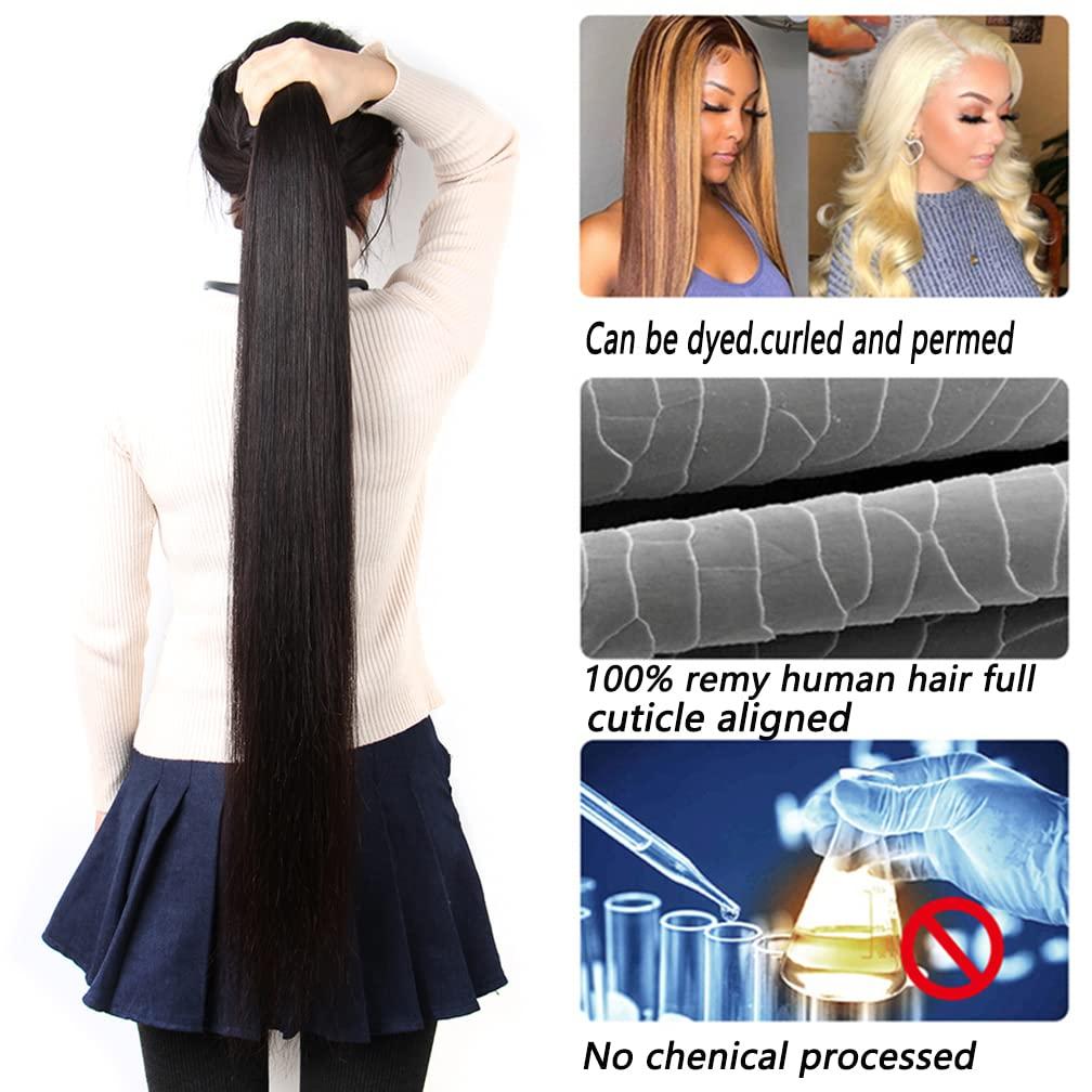 Borchan Brazilian Straight Human Hair Bundles 18 20 22 24 Inch 100% Unprocessed Virgin Straight Human Hair Bundles Double Weft