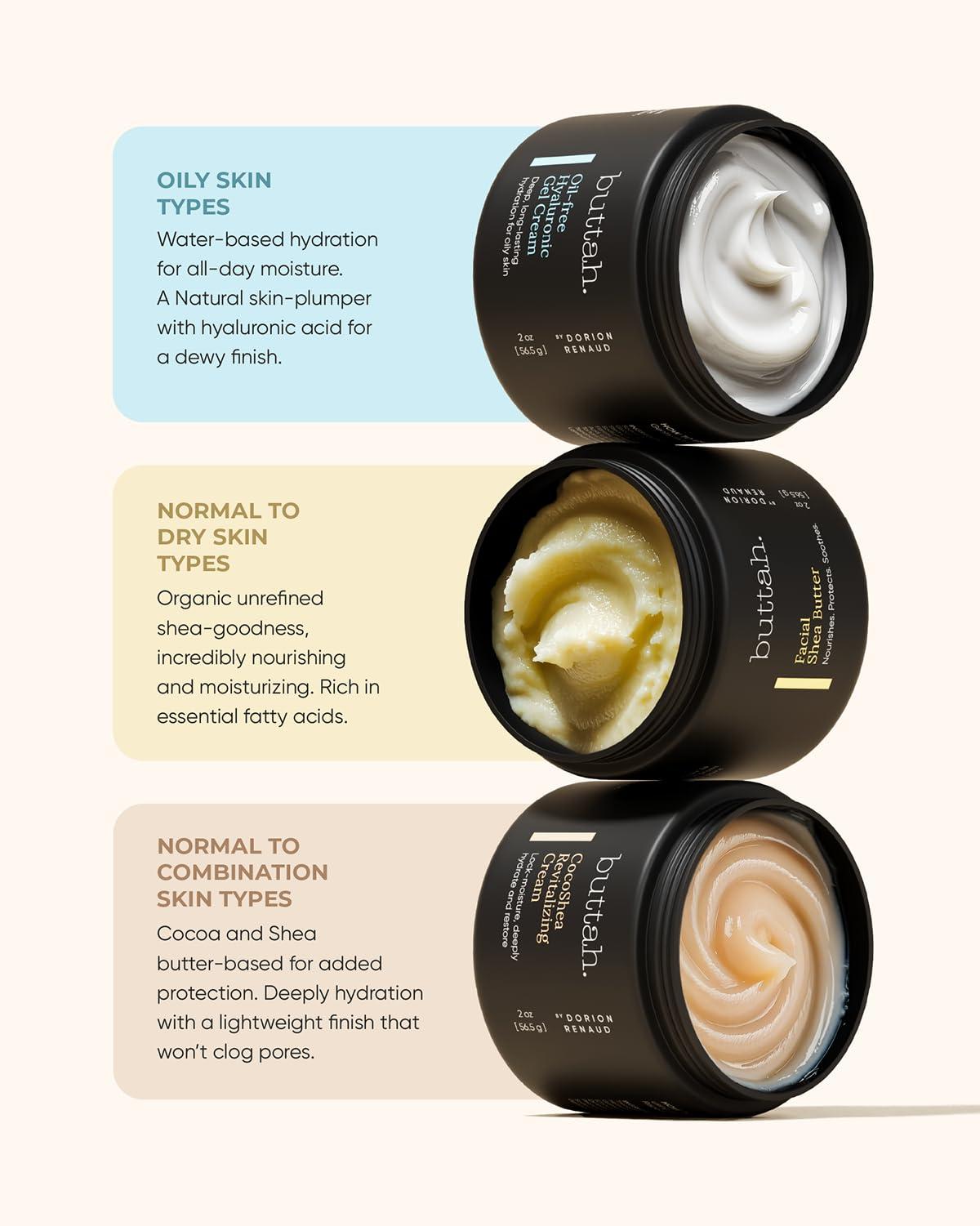 buttah. by Dorion Renaud Buttah Skin Supreme Kit for Melanin Rich Skin | CocoShea Revitalizing Cream 2 oz | Vitamin C Serum 1 oz | Cleanser 3.4 oz | Rosewater Toner 3.4 oz | Black Owned Skincare