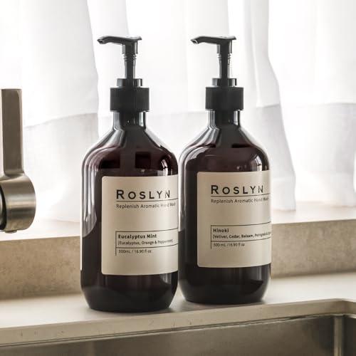 ROSLYN ROSLYN Aromatic Hand Wash, Scented Liquid Hand Soap, Pack of 1, 16.9 fl oz, Hinoki, 100% Vegan