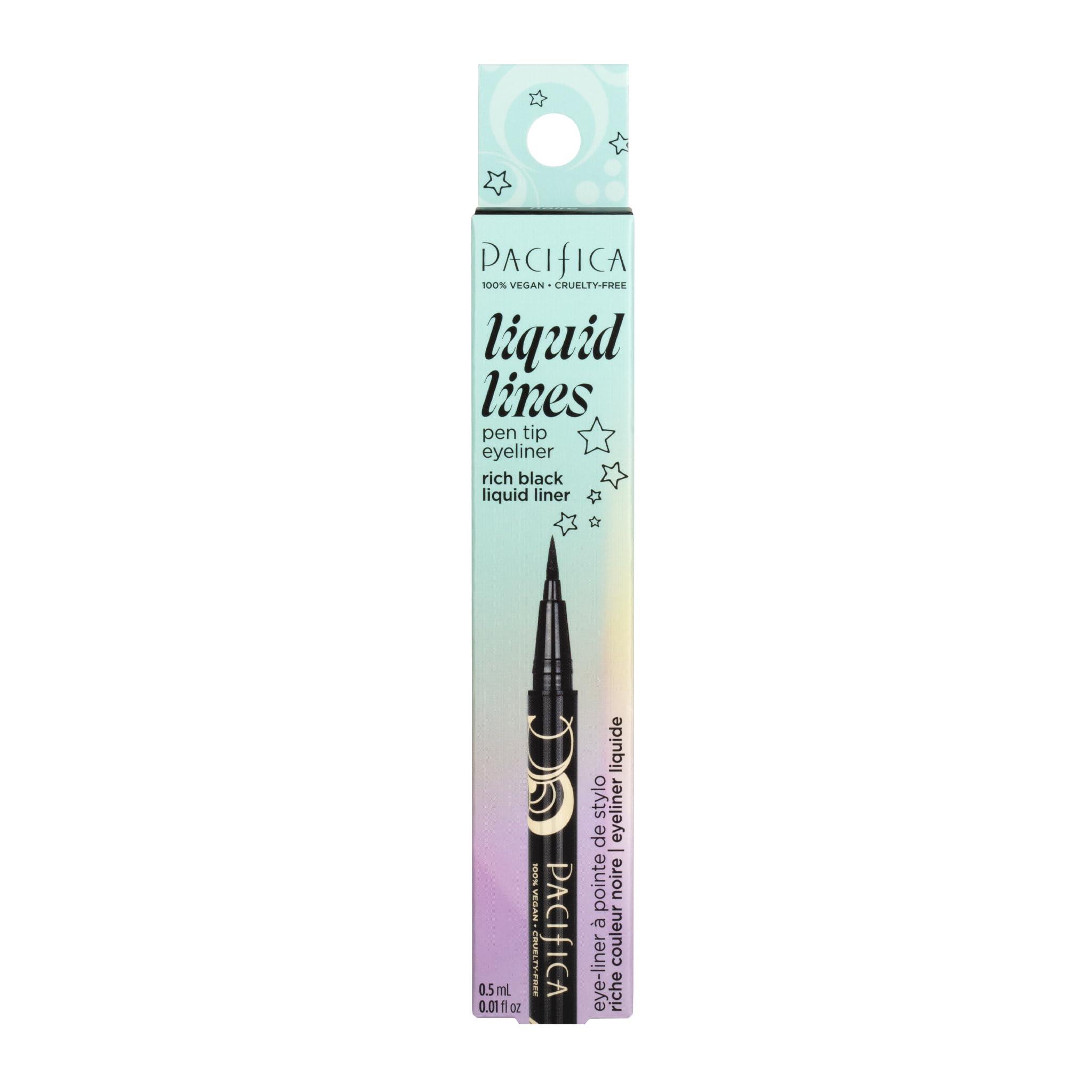 Pacifica Pacifica Black Liquid Eyeliner Pen - Liquid Line - Felt tip, Smudge Proof Eyeliner - Water Resistant Gel Makeup Eye Liner - Matte Fine Tip Clean Beauty Vegan & Cruelty-Free Dermatologist Tested
