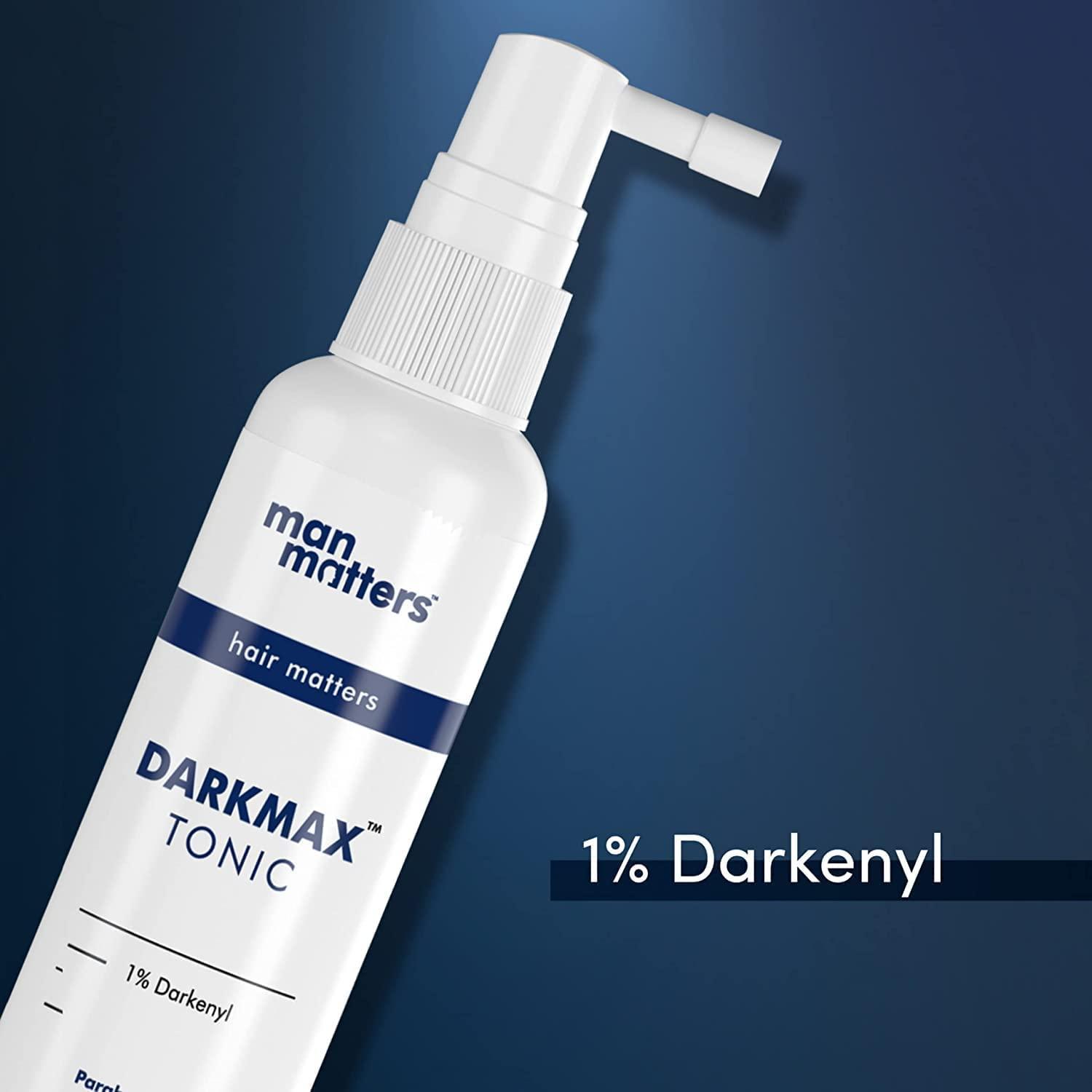 TARIN TARIN Man Matters DarkMax Hair & Beard Tonic 60 ml | 1% Darkenyl | Boosts Melanin Production for Naturally Pigmented, Healthy and Shiny Hair | Paraben Free, Silicone Free