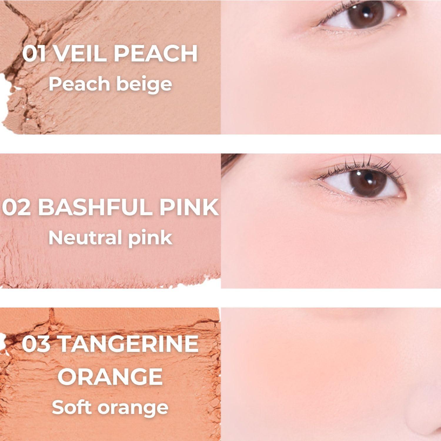 ABOUT TONE ABOUT TONE Fluffy Wear Blusher - Pressed Powder Cheek Blush with Airy and Soft Matte Blurring Finish Blendable & Buildable Natural Color Korean Makeup Vegan (08 DREAMY RASPBERRY)