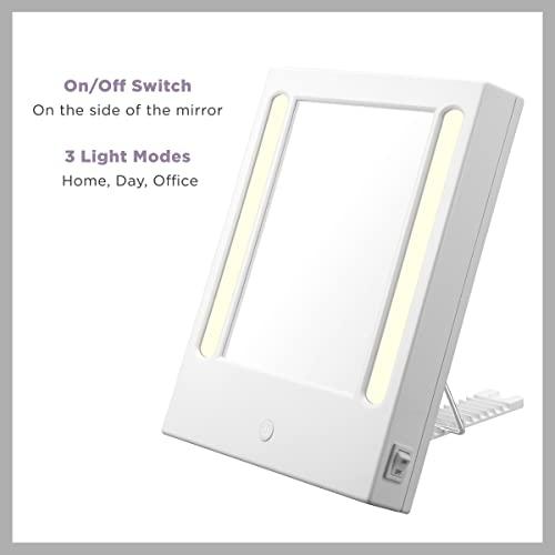 Conair Conair Lighted Makeup Mirror, LED Vanity Mirror, 1X/5X Magnifying Mirror, Corded in Glossy White