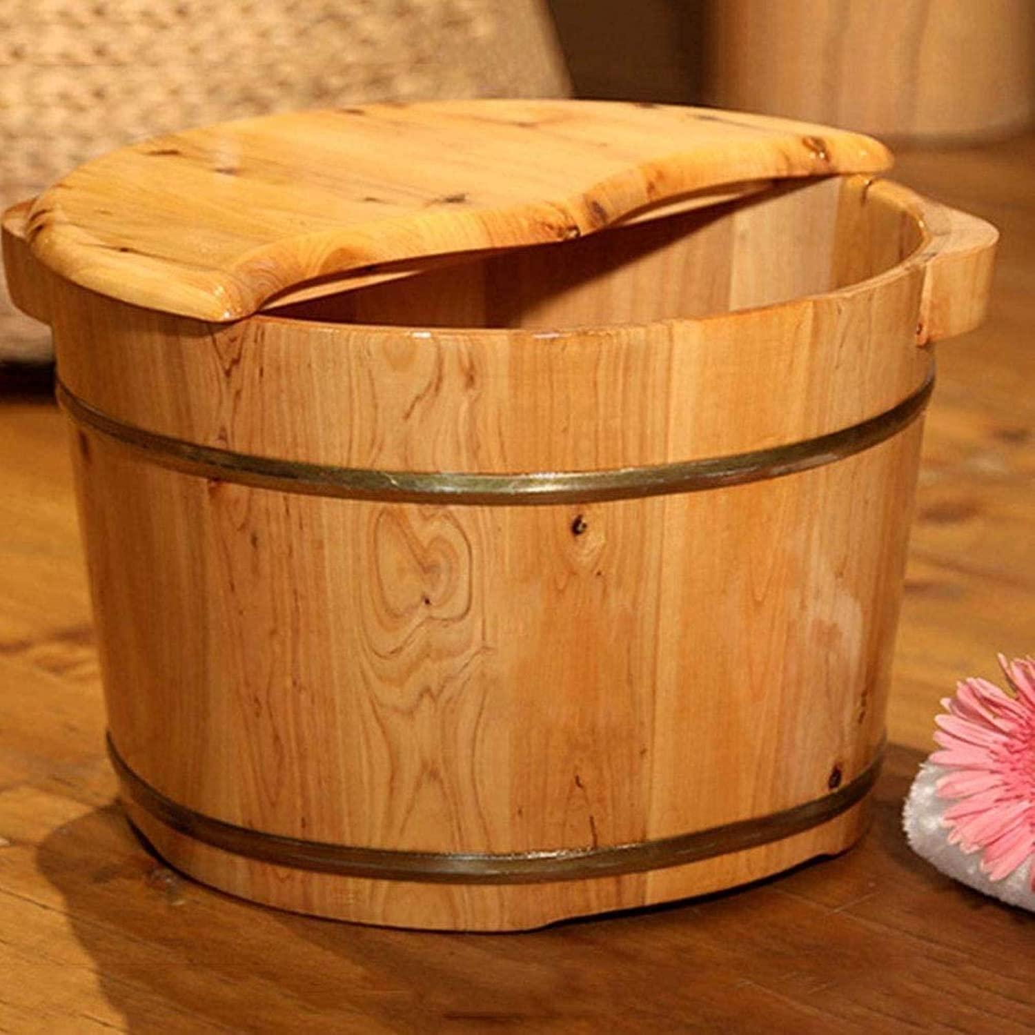 GenSDH Pedicure Foot Soak Large Foot Bath Spa Tub,Foot and Leg Spa for Adults,Sauna Wooden Bucket,Foot Massage Spa for Home,Relax Pedicure