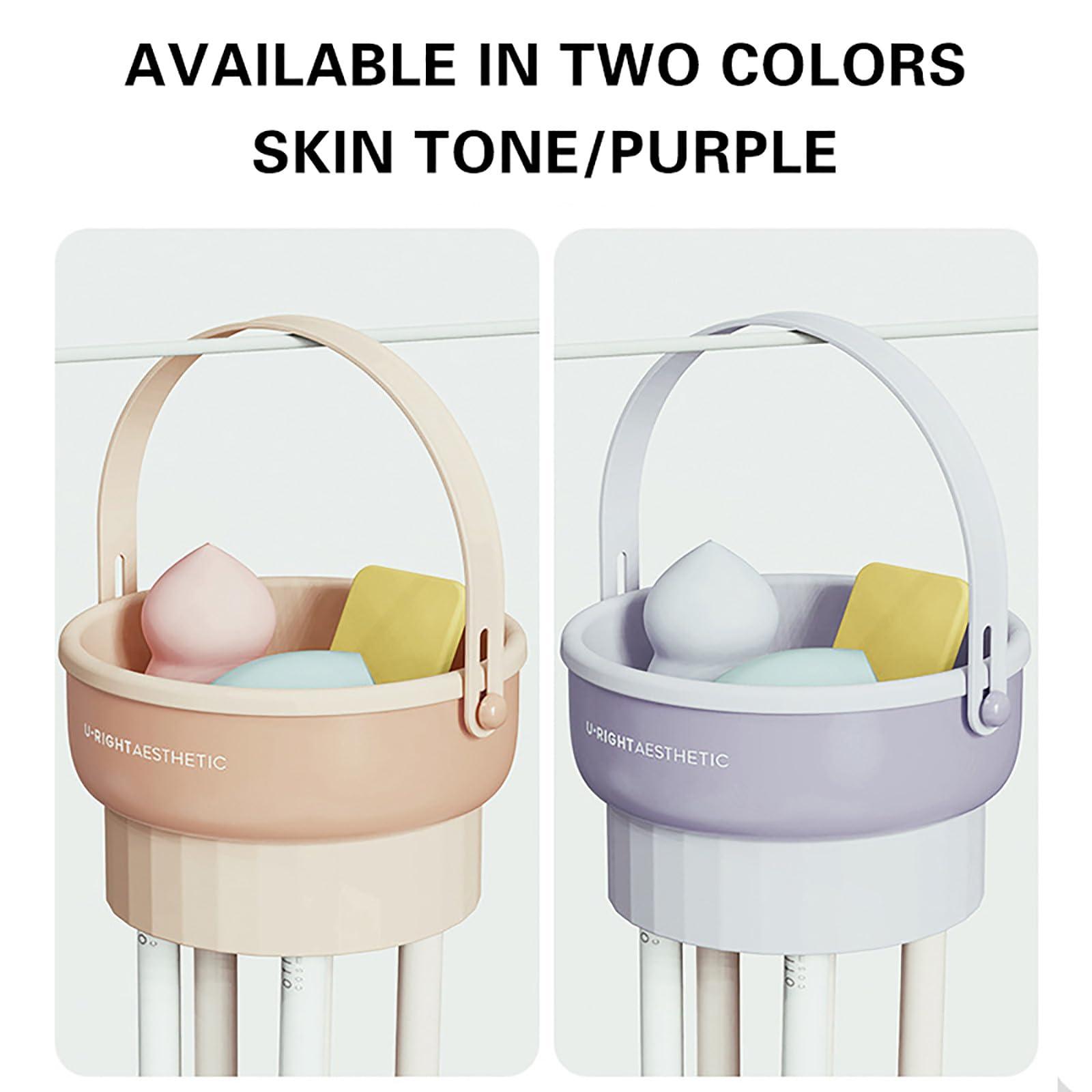 Generic Makeup Brush Cleaner Mat Bowl,3 In 1 Silicone Makeup Brush Cleaning Pad Cosmetic Brushes Portable Cleaning Tool,Detachable Multi-Function,For Brushes,Powder Puffs,Sponges Storage And Air Dry (Purple)