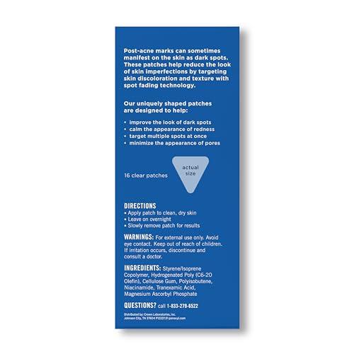 PanOxyl PanOxyl Blemish Brightening Patches: Dermatologist-Recommended, Help Fade Post-Acne Dark Spots and Reduce Redness, Large Clear Patches Cover a Bigger Area, Vegan & Latex-Free, 16ct