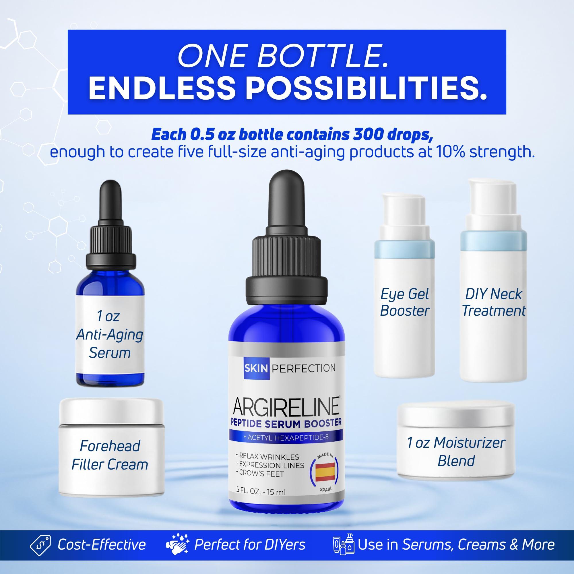 Skin Perfection Skin Perfection Argireline Serum - Peptides Serum for Face with Acetyl Hexapeptide-8 for Fine Lines & Wrinkles - Diy Anti Aging Argireline Booster Solution Mix with Any Skincare Products 0.5oz