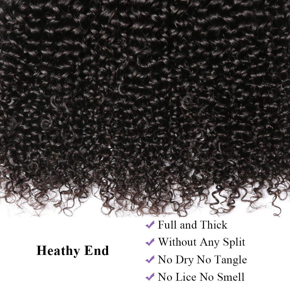 UDesire 10A Brazilian Virgin Curly Hair 1 Bundle Brazilian Curly Virgin Hair Weave 100% Unprocessed Brazilian Remy Human Hair Extensions Natural Black Color(16 inch)