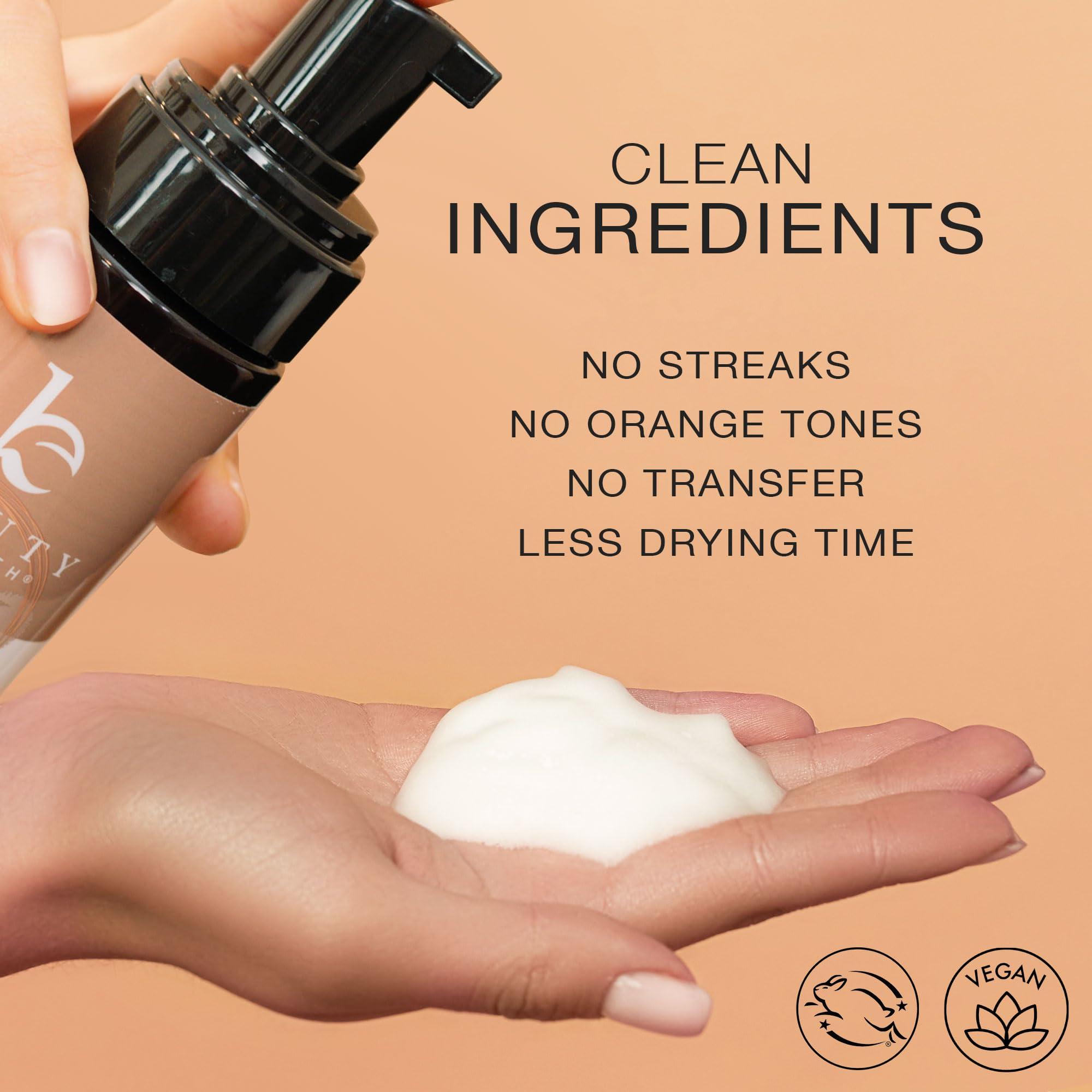 Beauty by Earth Self Tanner Tanning Mousse - Ultra Dark Self Tanner Mousse USA Made with Natural & Organic Ingredients, Self Tanning Foam for Fake Tan or Self Tan Foam, Sunless Self Tanners Best Sellers