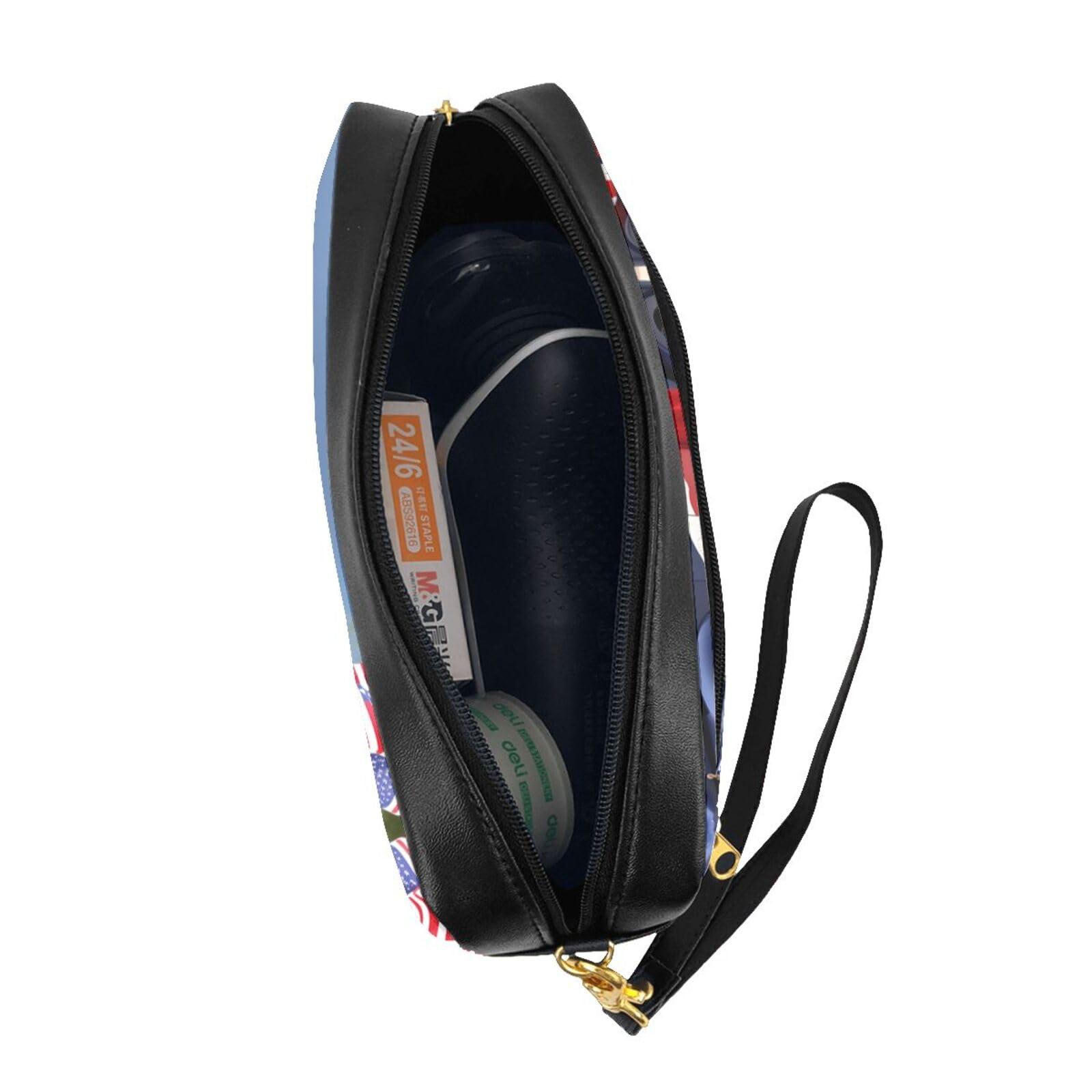 SDEGTHO SDEGTHO 4th Of July Patriotic Trucks Women Travel Makeup Pouch Makeup Bag For Purse Portable Toiletry Bag Accessories Organizer