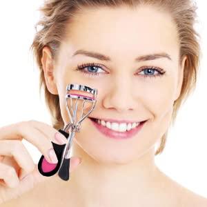 PARAHAIR 24 Pcs Curler Refill Eyelash Curler Refill Pads Silicone White Rubber Curler Replacement Refills Pads for 1.26 inch or 3.2cm Eyelash Curler