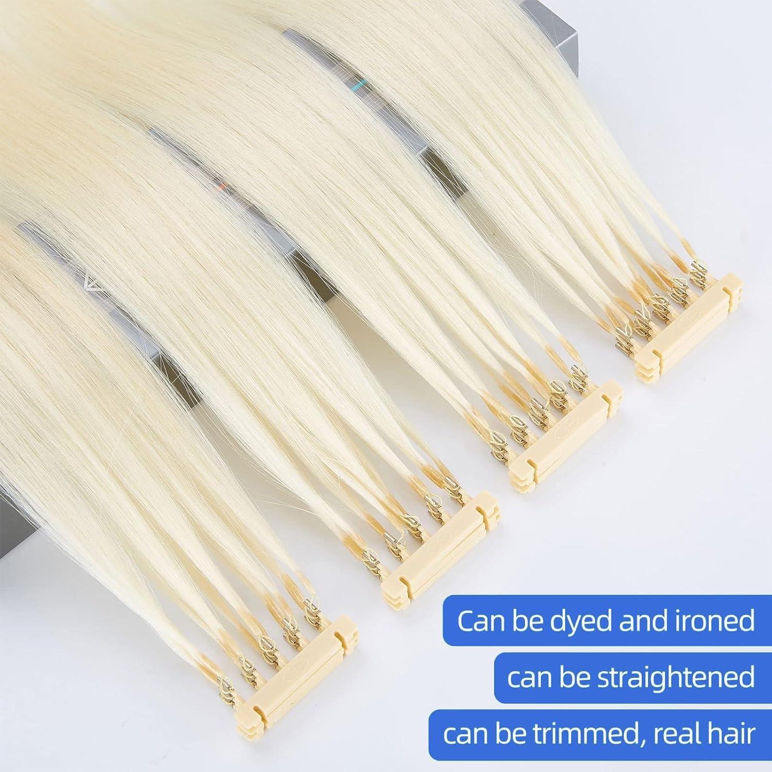 Generic 6D Human Hair Extensions, Second Generation Straight Invisible No-Trace Hair Extensions, Soft and Smooth for 2Generation 6d Hair Extension Machine Kit Fast Installation 1 Rows 5 Bundles