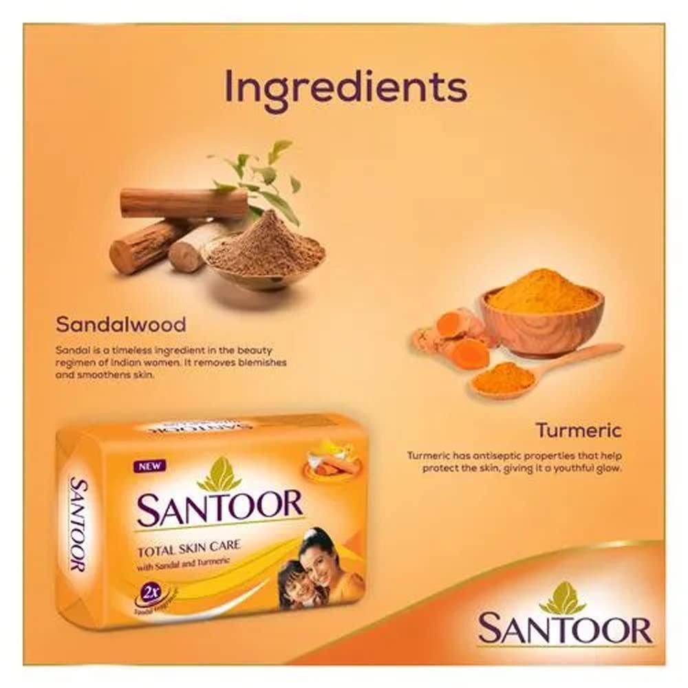 Santoor Santoor Sandal & Turmeric Soap - 100g (Pack of 3)