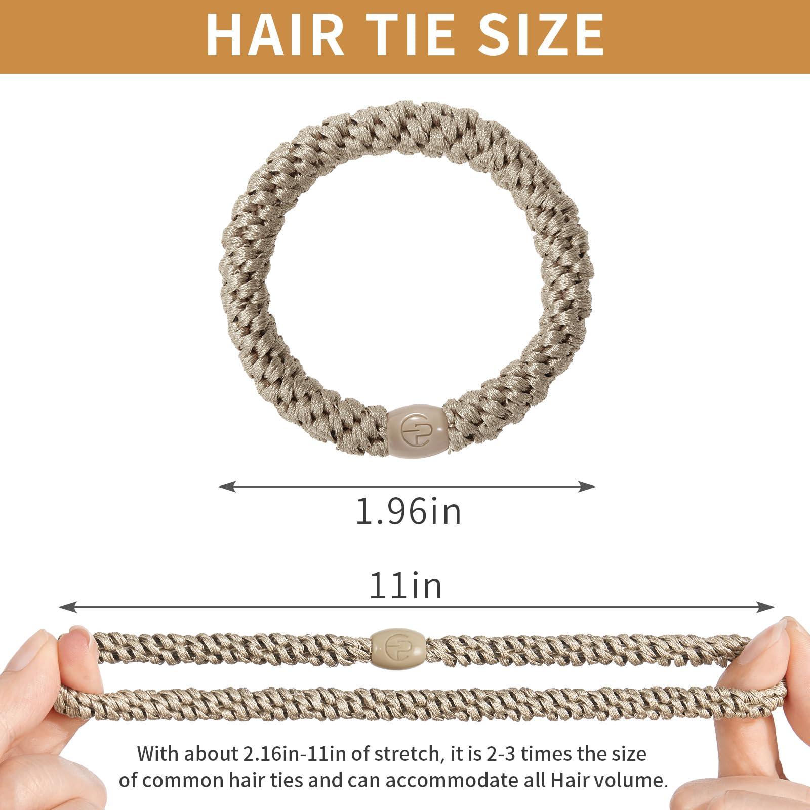 EVITA PERONI EVITA PERONI 12 Pcs Hair Ties Hair Bands for Thick and Curly Hair Ponytail Holders High Elastics No Damage No Crease Hair Accessories for Women and Girls (Black, Brown, Orange, Apricot)