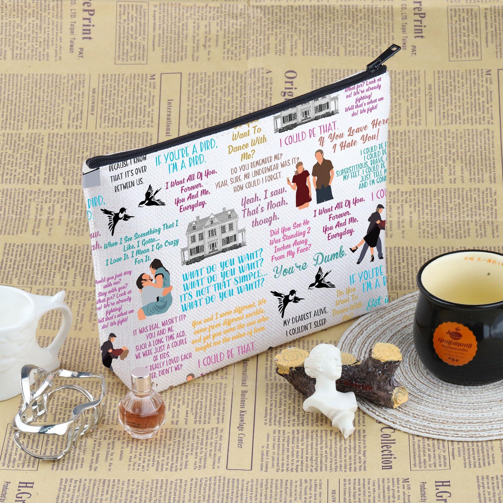 VAMSII VAMSII Romance Movie Inspired Gift Noah And Allie Makeup Bag If You\'re A Bird I\'m A Bird Cosmetic Bag Movie Merch (Noah And Allie M)