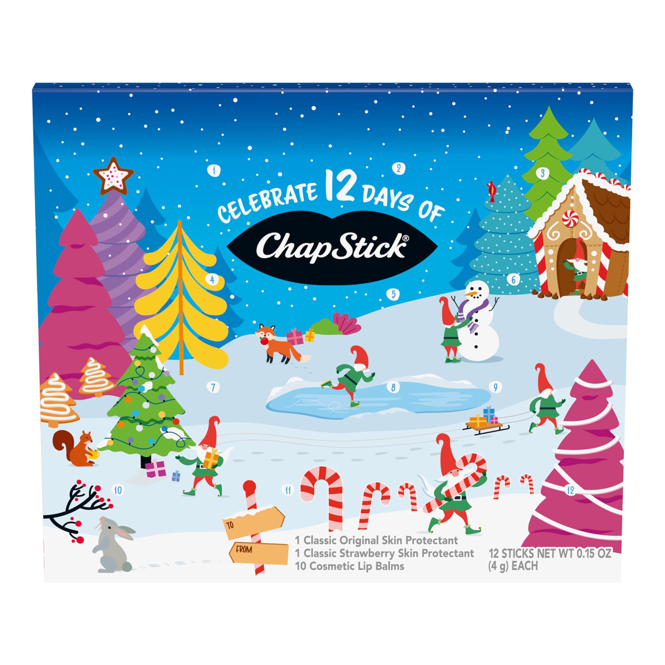 ChapStick ChapStick 12 Days of Holiday Advent Calendar Lip Balm Gift Set - 0.15 Oz