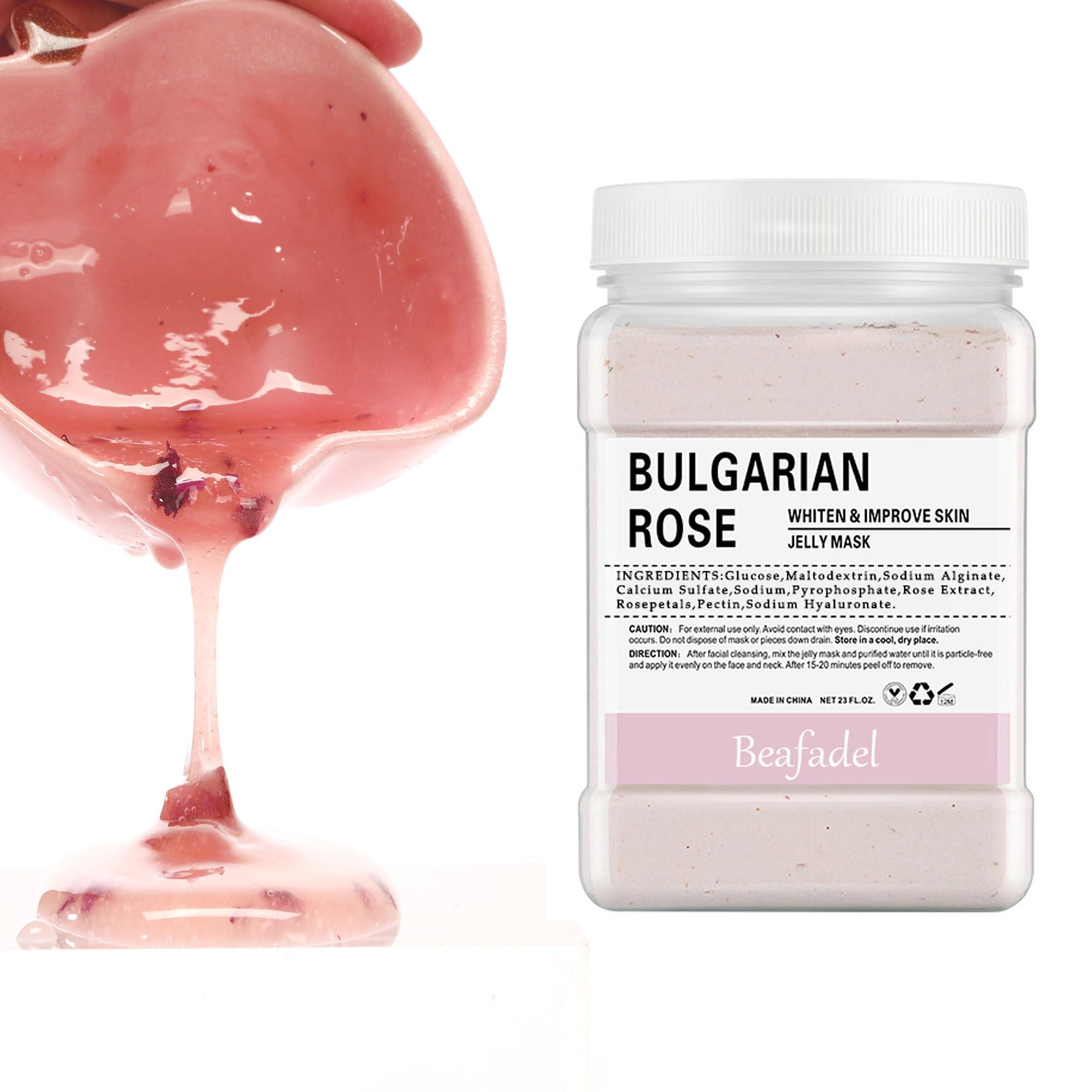 beafadel beafadel Jelly Mask Powder for Professional Facials Care,Hyalorunic Acid Moisturizing Hydro Face Peel Off Mask, Hydrating Gel Face Masks with Double-ended Silicone Brush, 23 Fl Oz (Bamboo Charcoal)