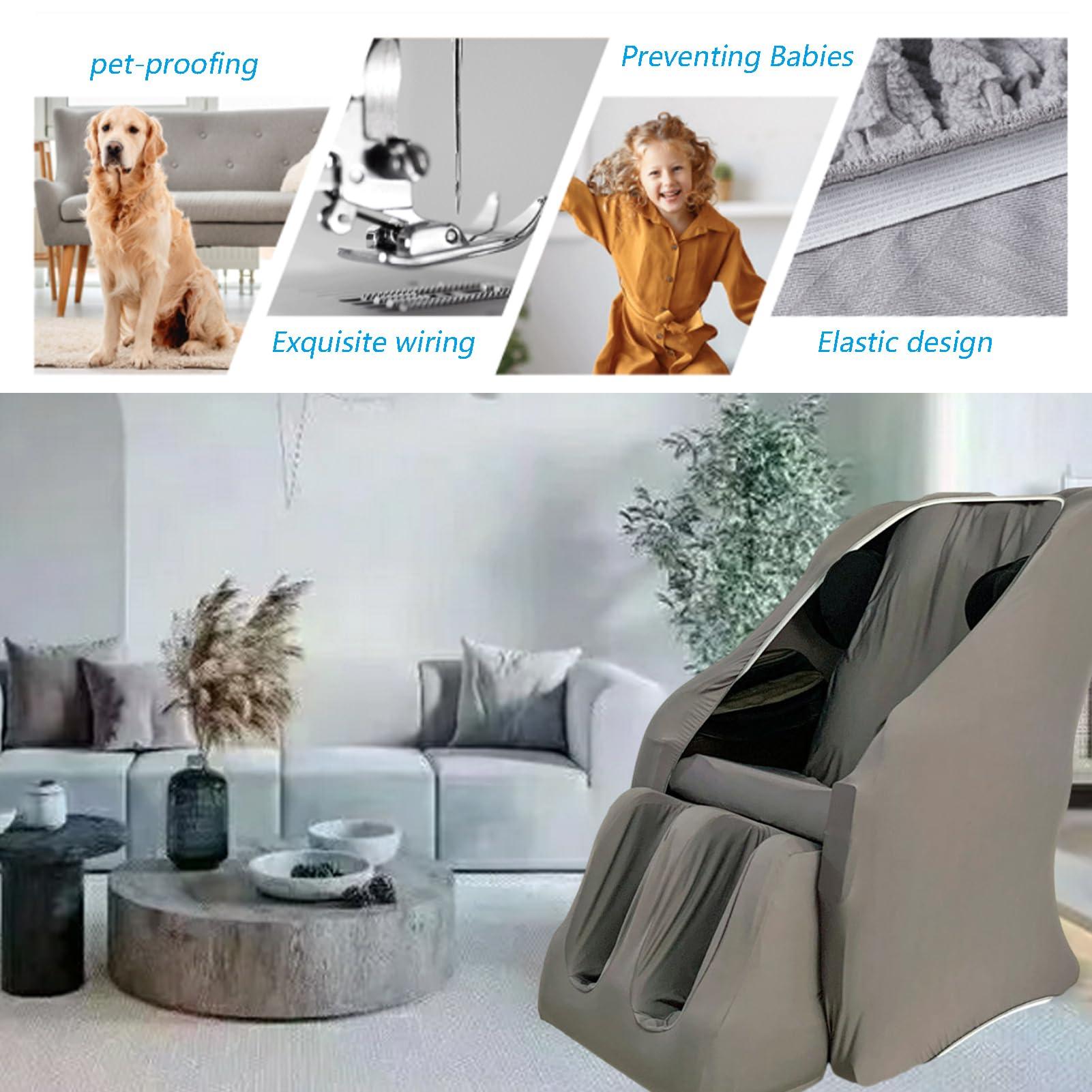 CEUGS Full Body Shiatsu Massage Chair Cover,Massage Chair Cover,Universal Dust Protection Cover for All Types of Massage Chairs,E,Package 1