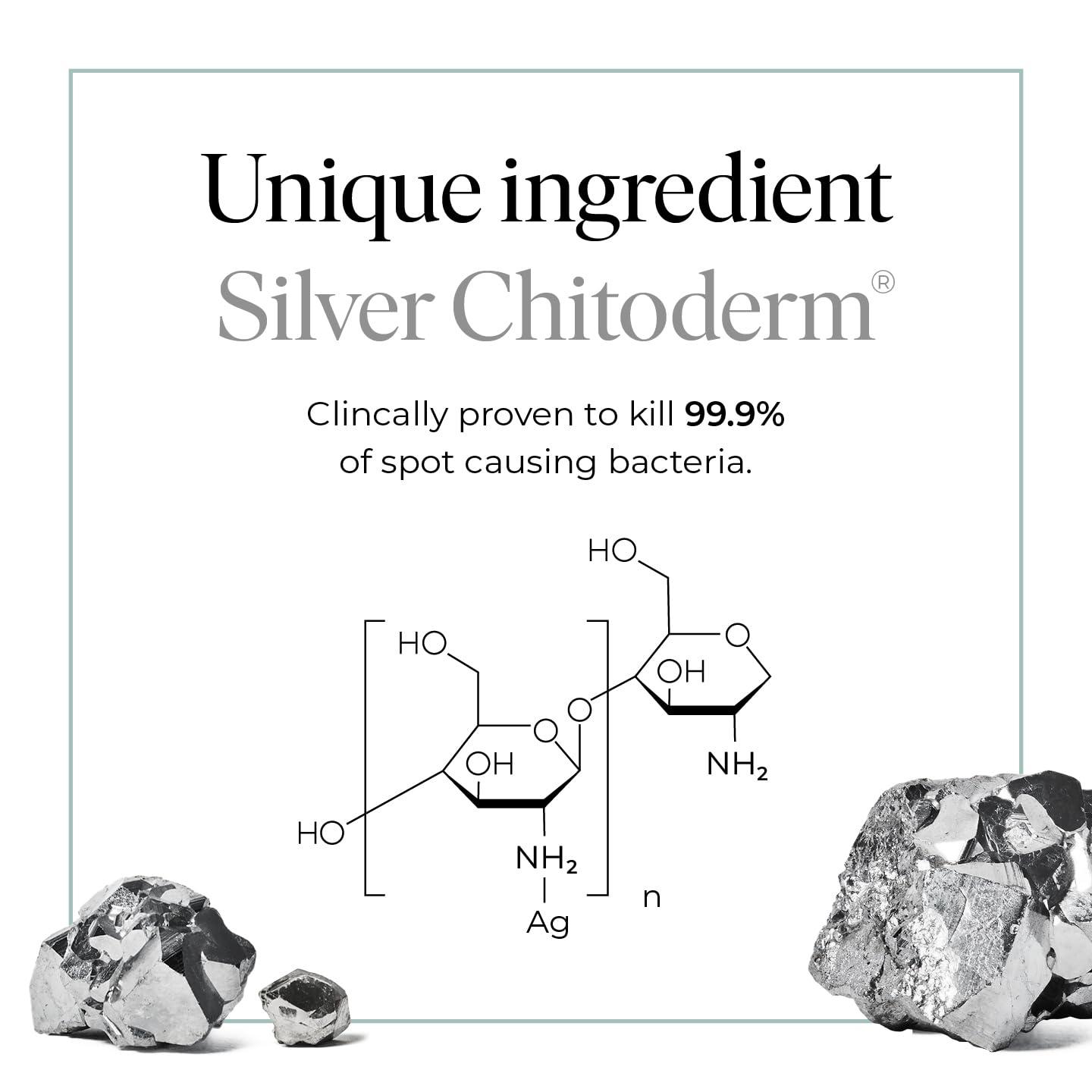 47 Skin 47 Skin Hydrating Face Serum for Clearing Acne & Scars, Anti-Blemish & Scar Repair Serum Skincare Treatment with Silver Chitoderm - Smooth Skin Moisturiser Facecare Serum for All Skin Types (1.01 oz)