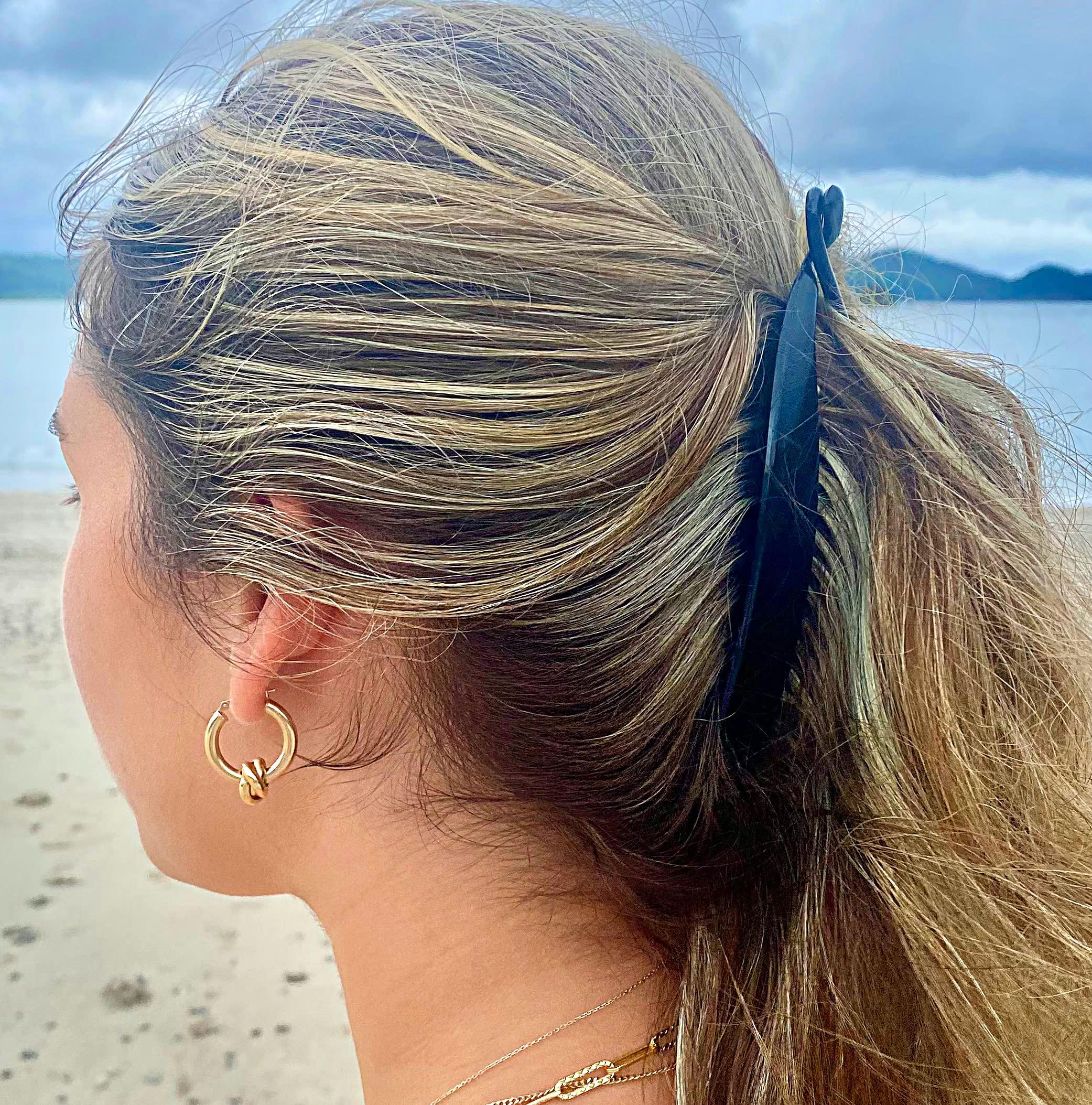 Camila Camila Paris NV135 2 Pack French Large Banana Clip Hair Comb Flexible Banana Clips Hair for Thick Hair Ponytail Holder Interlocking Banana Hair Clips Styling Hair Banana Clips for Women Made in France