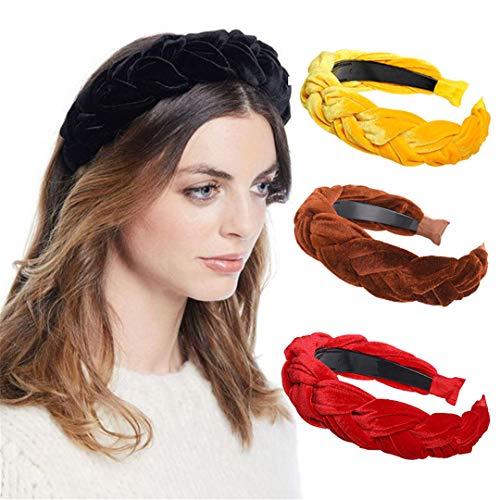 HLSSE Korean Fashion Solid Velvet Fabric Braid Headband With Teeth Women For Hair Accessories Twists Hairband Girls Wide Hair Hoop B COTTON