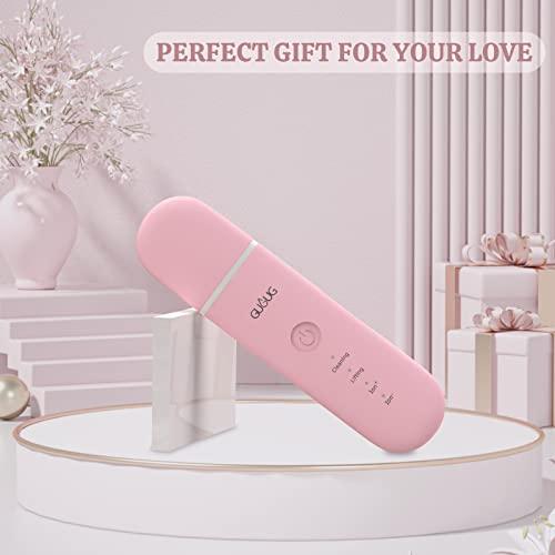 GUGUG GUGUG Skin Scrubber Face Spatula - Skin Spatula Blackhead Remover Pore Cleaner with 4 Modes, Skin Care Tools-Pink