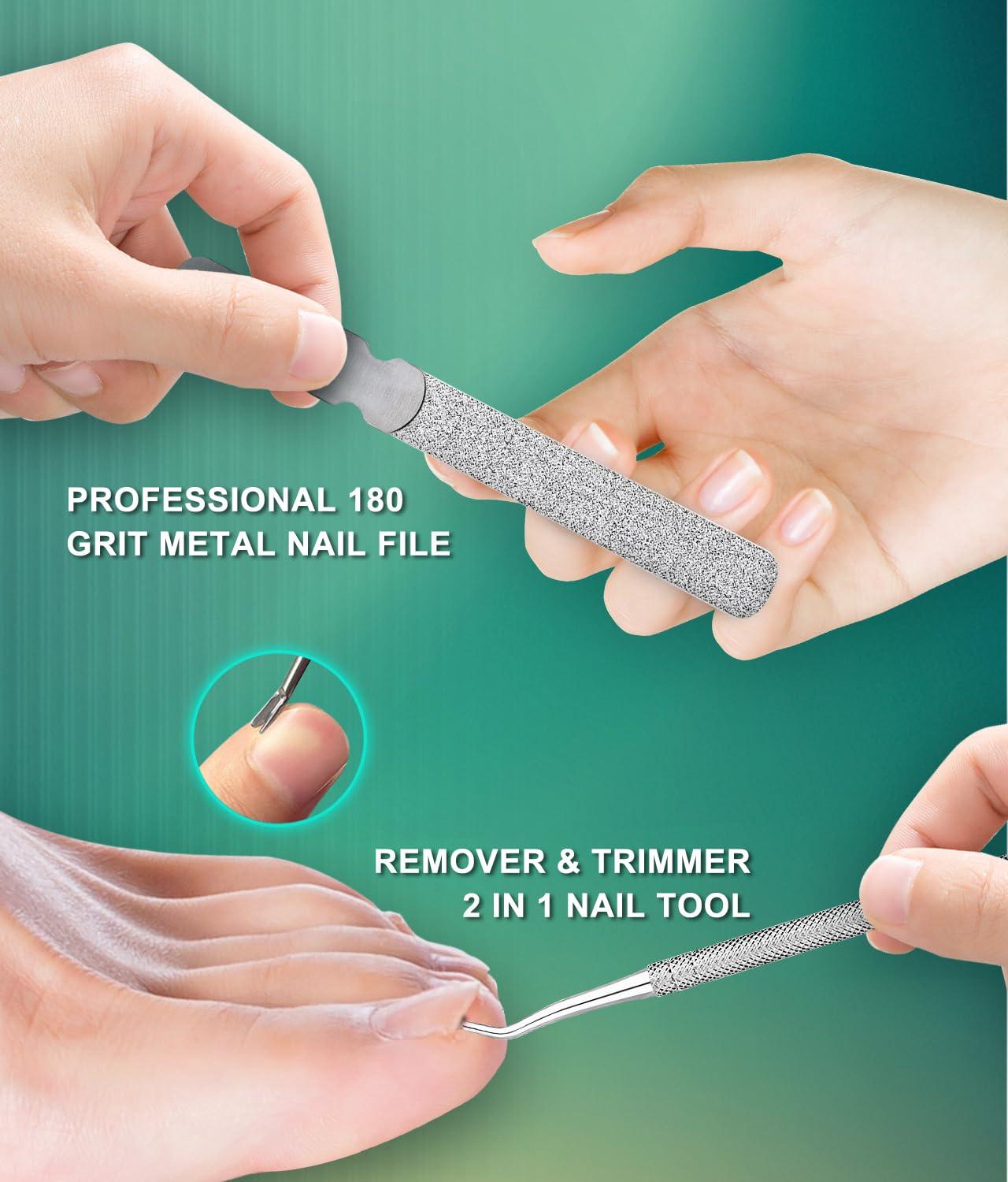 YDDMAX Thick Toenail Clippers Thick Nails Wide Jaw Podiatrist Ingrown Toenail Tool Kit for Men & Seniors, Professional Sharp Heavy Duty Nail Cutter Set Bamboo Shape Handle Toenails Trimmer Toe Nail Clippers