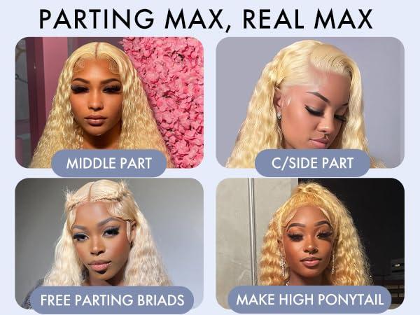 ELISHEVA 613 Deep Wave Lace Front Wig Human Hair 36 Inch 16A Blonde Wig Human Hair 13x4 Blonde Lace Front Wigs 180% Density 613 Wig Glueless Curly Wig Blonde Frontal Wig Deep Wave 613 HD Lace Frontal Wig