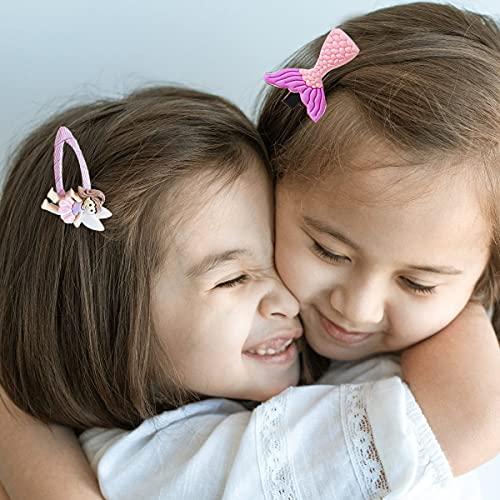 Petunny Petunny Baby Girls Hair Clips,Cute Candy Barrettes Rainbow Hair Pins for Toddlers Cute Hair Pins Snap Barrettes Fully Lined Alligator Clip for Infants Children Kids Hair Accessories(Purple Girl)