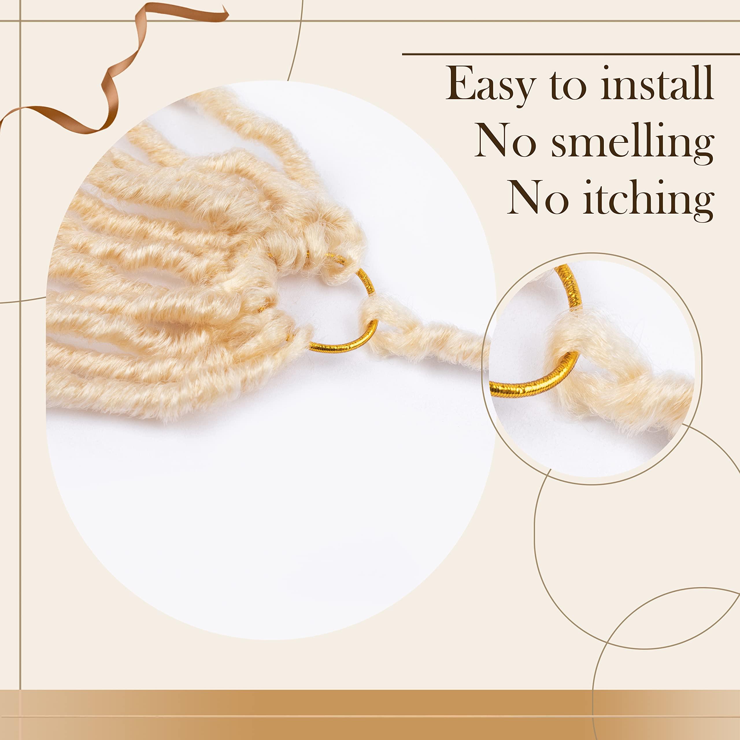 Love ORNAN Blonde Faux Locs Crochet Hair Soft Locs 18 inch 7 Packs Short Pre Looped Crochet Locs Goddess Locs Crochet Hair For Black Women Braiding Hair Extensions (18 Inch (Pack of 7), 613#)