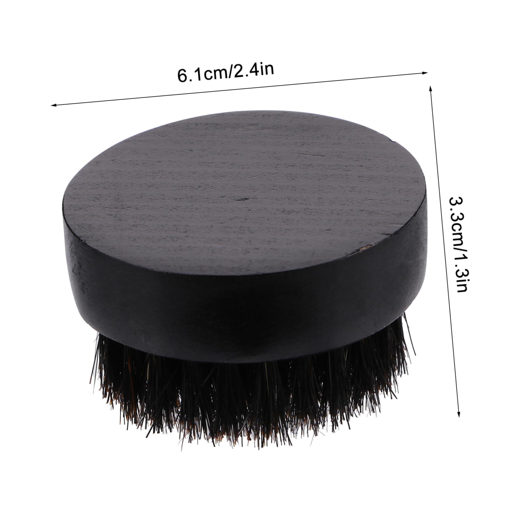 FOYTOKI FOYTOKI 1pc Pig Bristle Beard Brush Mustache Trimming Scissors Pro Brush Hair Salon Tool Bristles Brush Beard Growth Brush Man Beard Care Tool Boar Bristles Beard Brush Black Bristle Hair