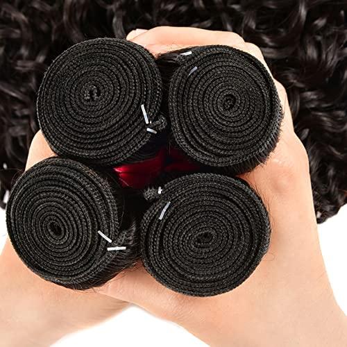 RECIFEYA Brazilian Hair Deep Wave Bundles 100% Unprocessed Virgin Brazilian Human Hair Bundles Deep Curly Hair Extensions Natural Color (22 24 26 28)
