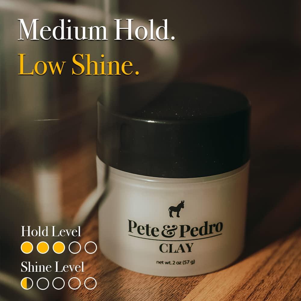 Pete & Pedro Pete & Pedro HAIR STYLING CLAY - Medium Hold, Matte Finish, Low Shine Styling Clay for Men, Ideal for Hairstyling Medium, Messy, Fine Hair Styles | Suitable for Thin Hair |Shark Tank Featured, 4 oz