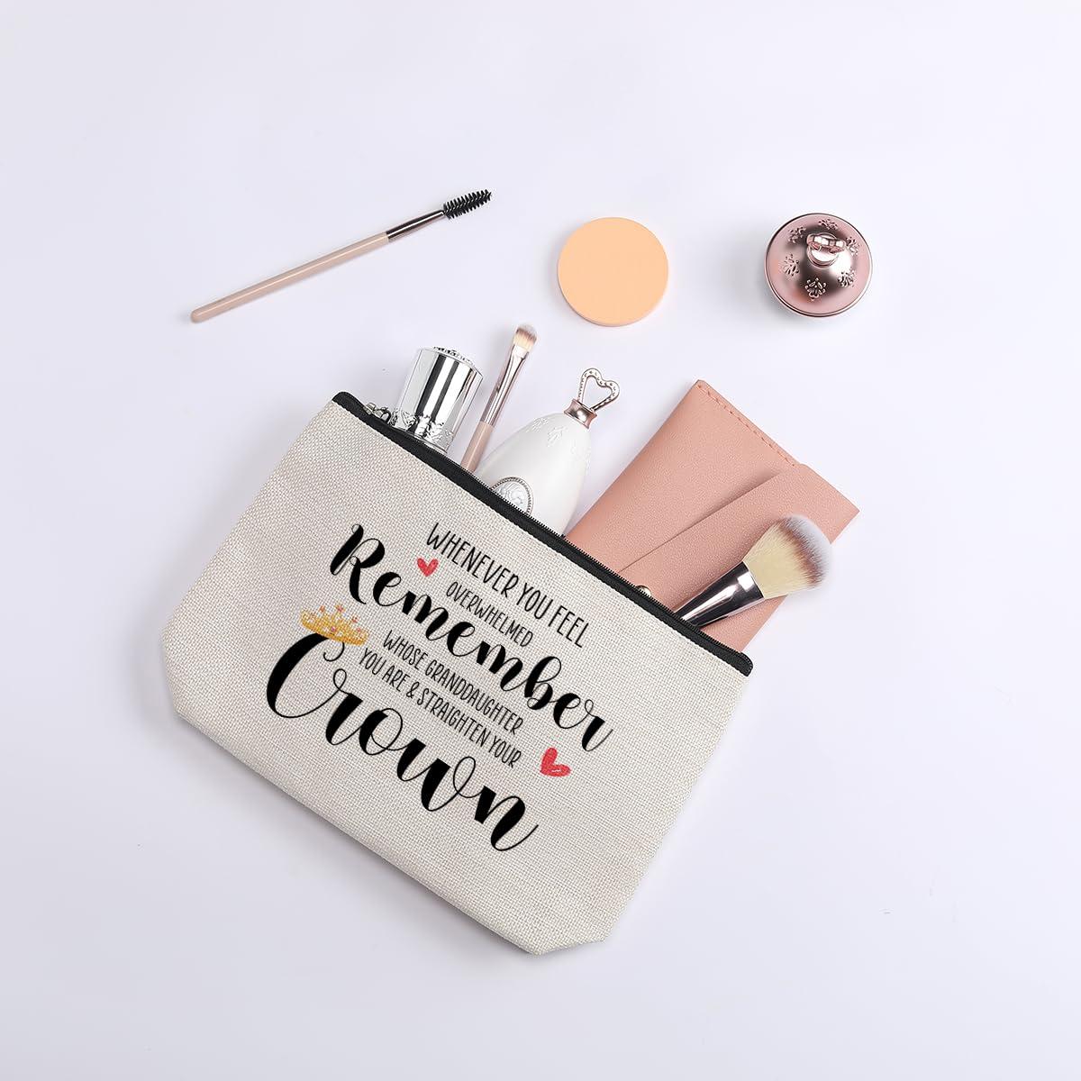 kdxpbpz kdxpbpz Granddaughter Gift from Grandma, Birthday Christmas Gift for Granddaughter Adult Valentines Mothers\' Day Wedding Gifts, Travel Toiletry Makeup Organizer Zipper Pouch