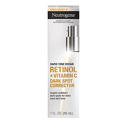 Neutrogena Neutrogena Rapid Tone Repair Retinol + Vitamin C Dark Spot Corrector Face Serum, Daily Anti-Wrinkle Dark Spot Corrector to Brighten & Even Tone, Mineral-Oil & Dye-Free, White, 1 oz